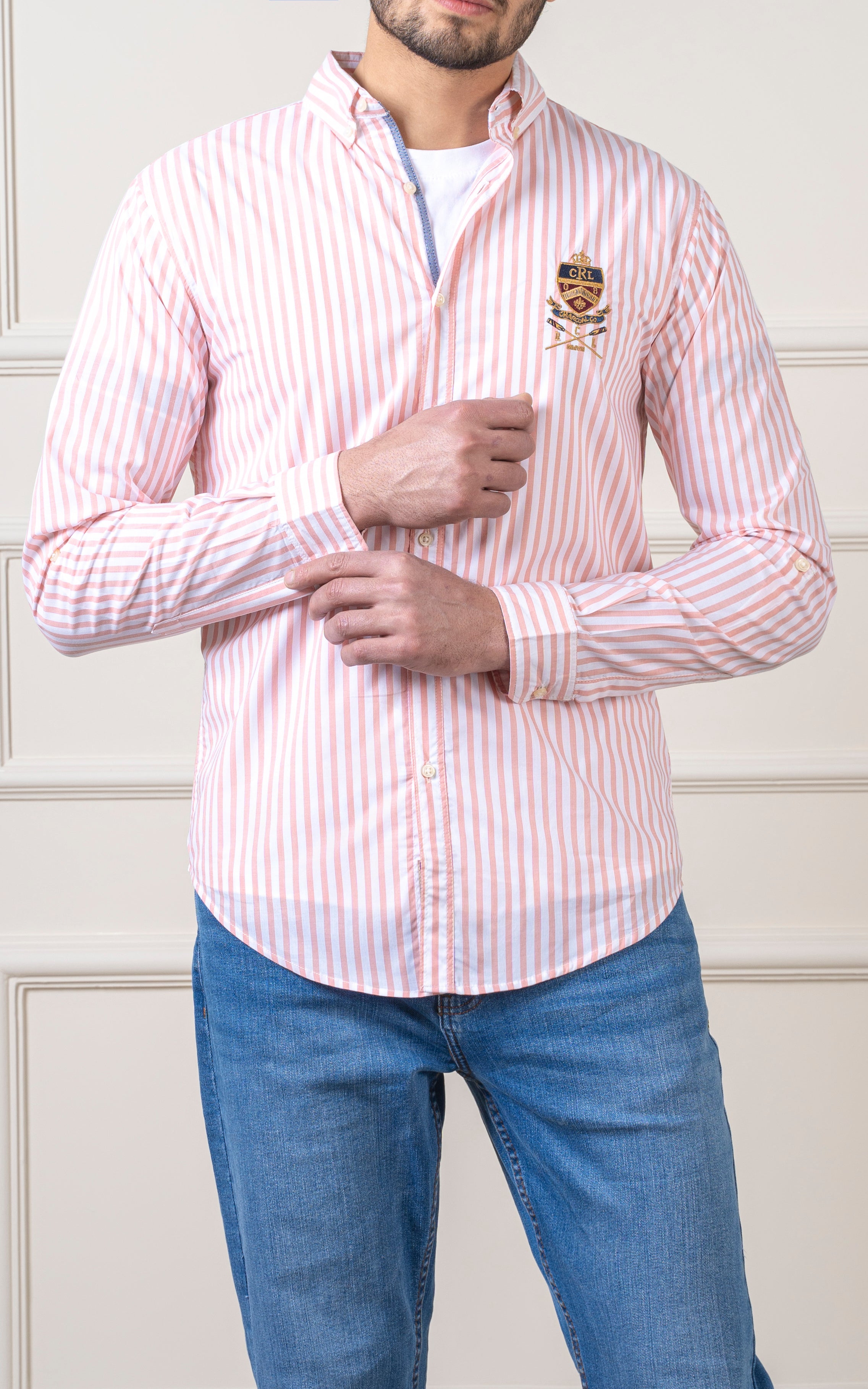 CASUAL SHIRT PINK WHITE