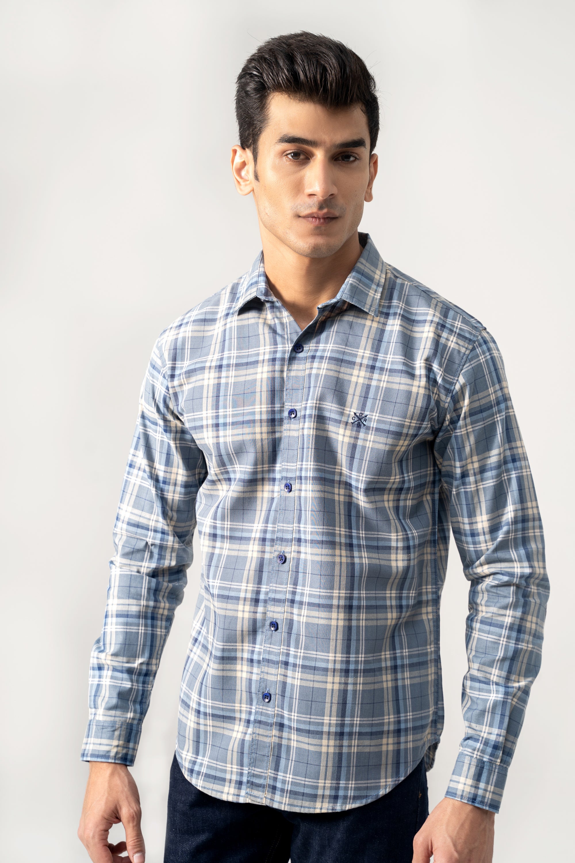 CASUAL SHIRT GREY CHECK