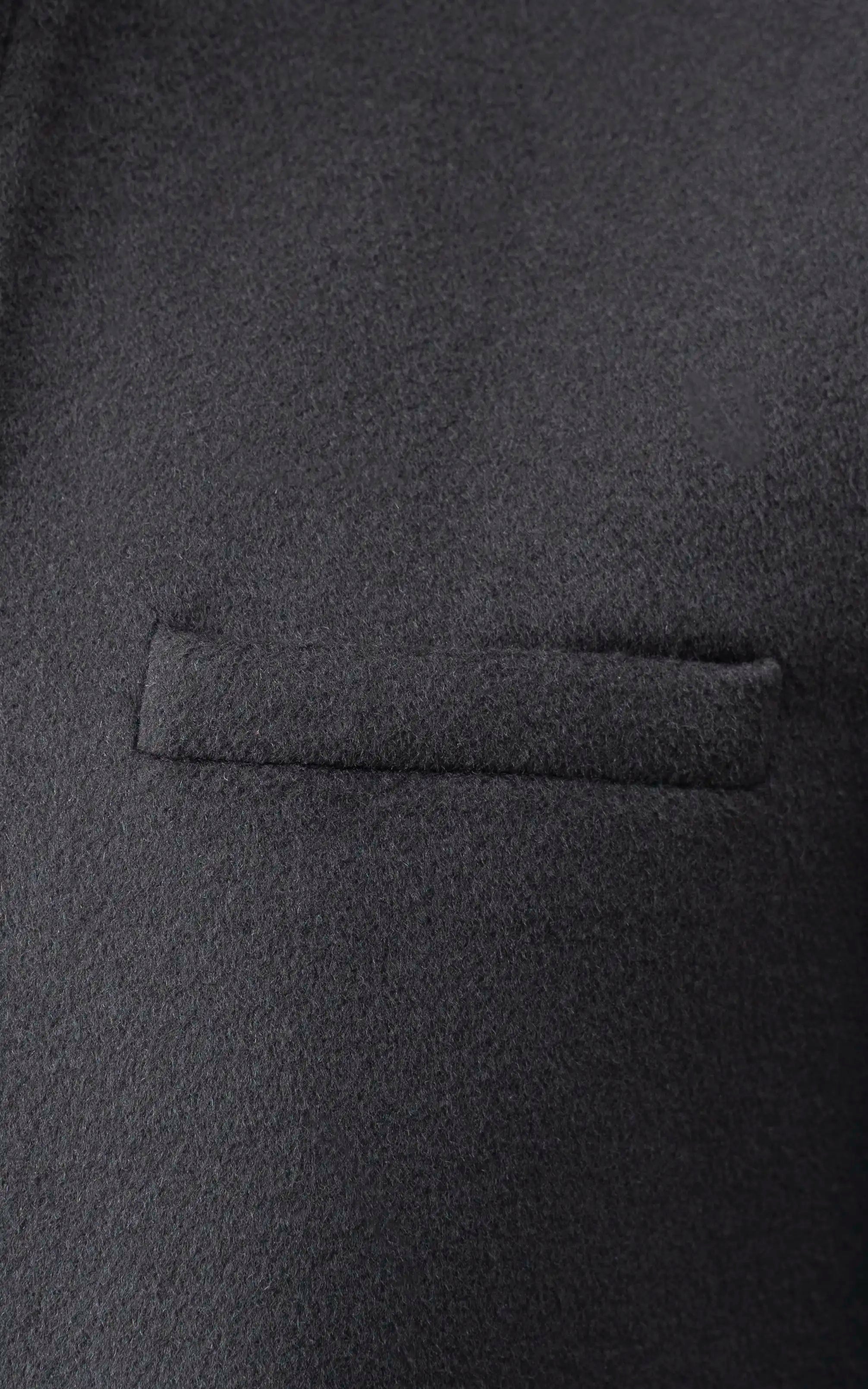 Men’s Stand-Collar Long Coat Dark Grey