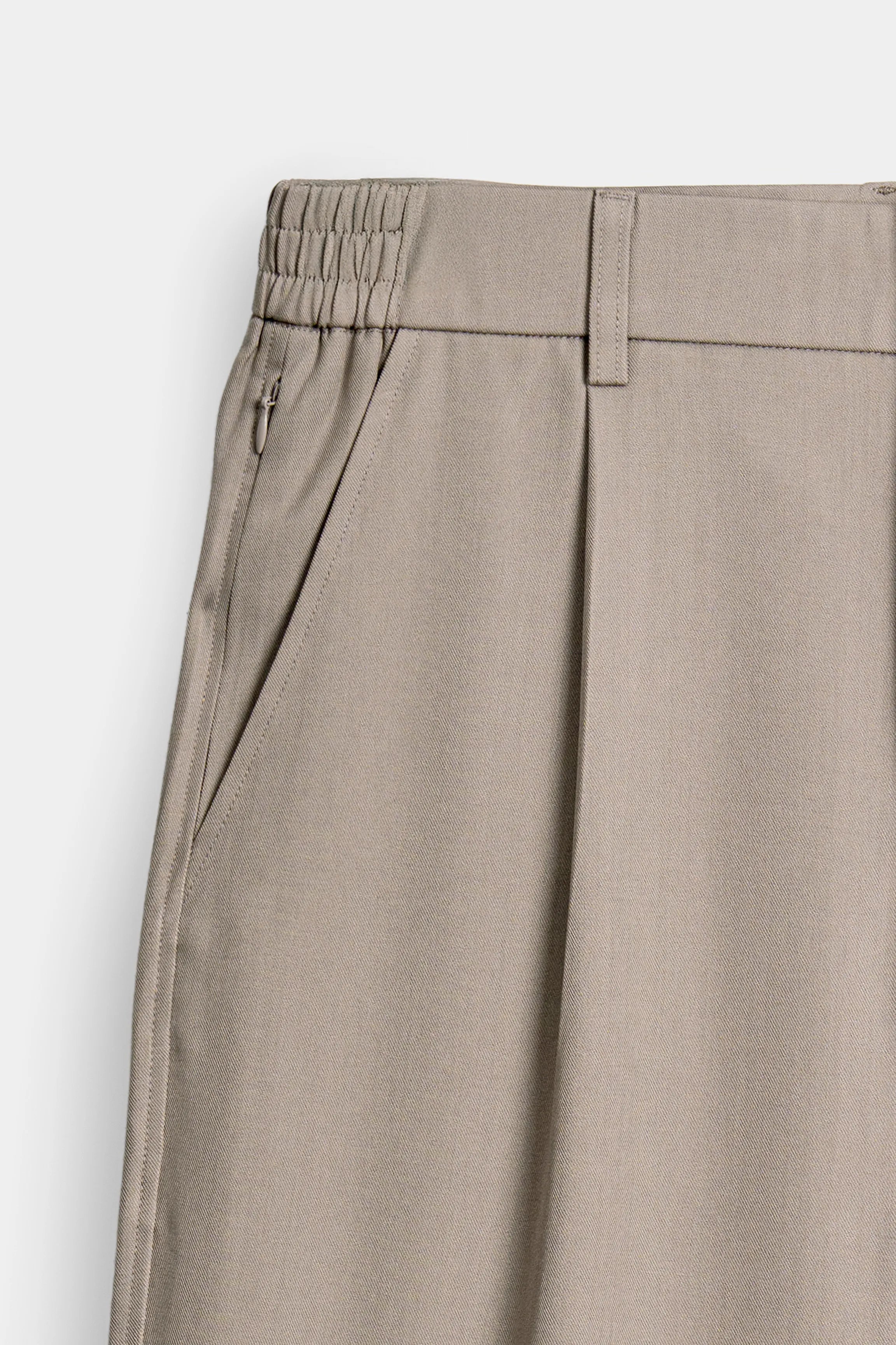 ELASTICATED WAIST CASUAL PANT KHAKI