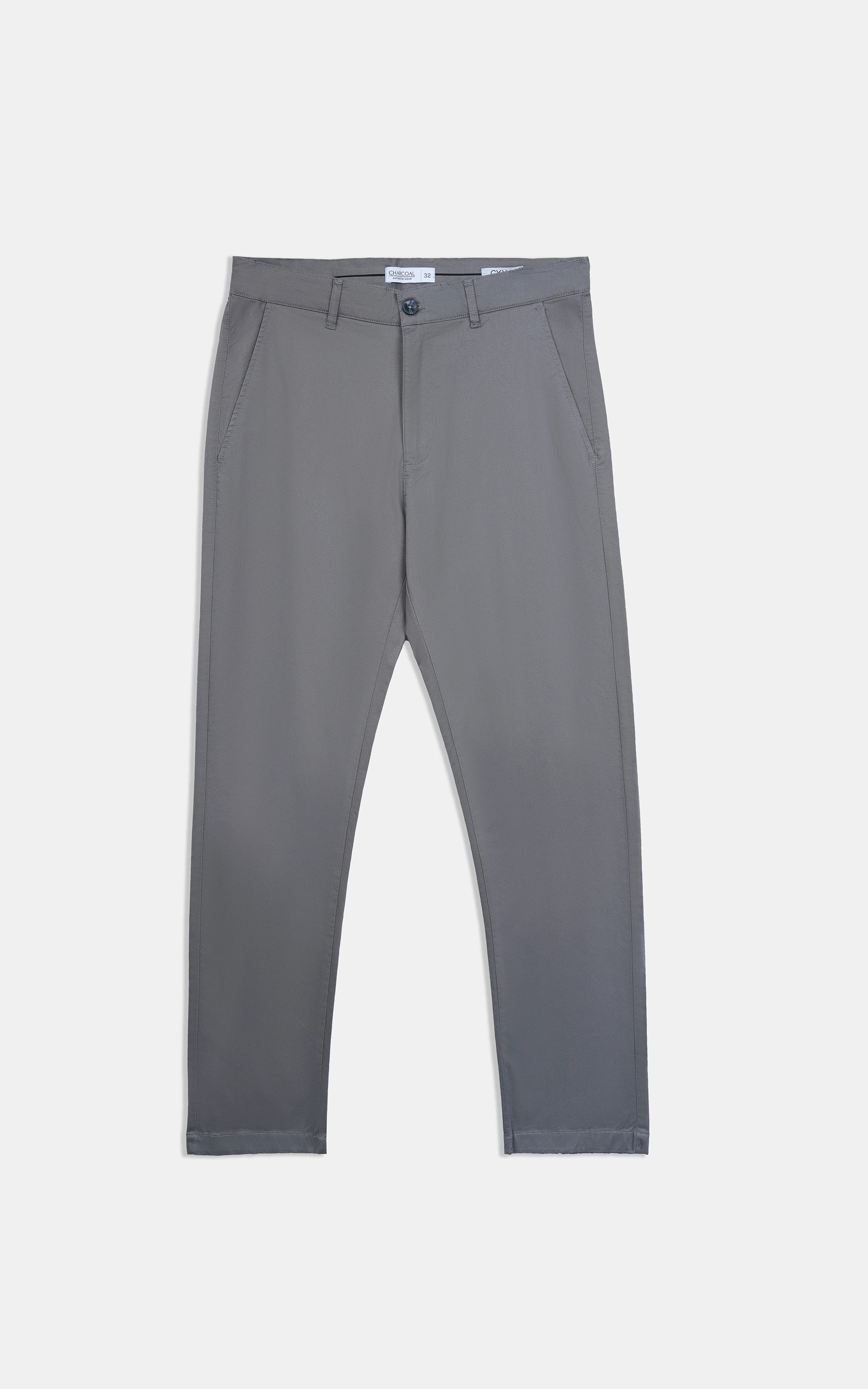 REGULAR FIT CROSS POCKET CHINO PANT GREY