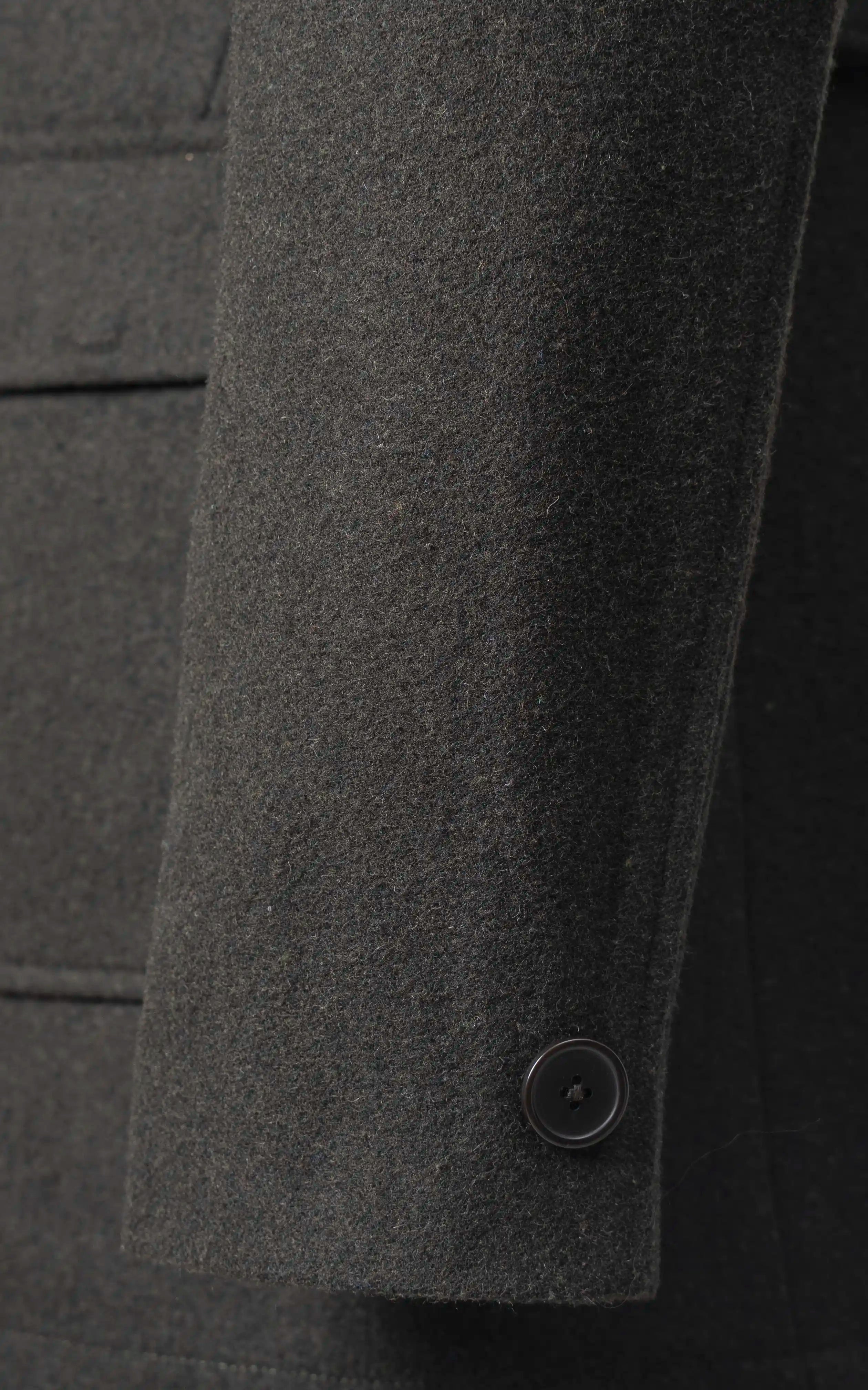 Men’s Stand-Collar Long Coat Olive