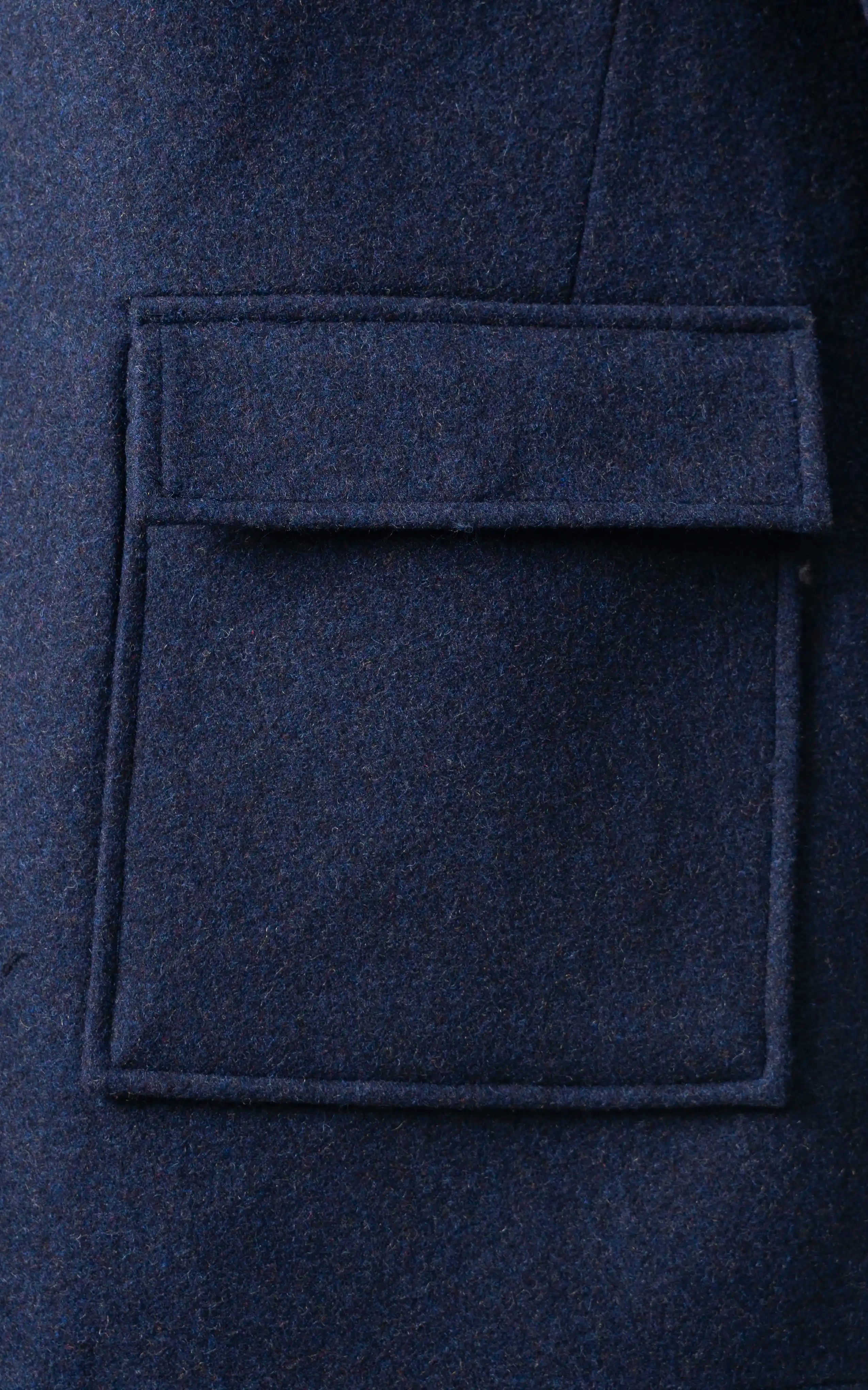 Men’s Stand-Collar Long Coat Blue