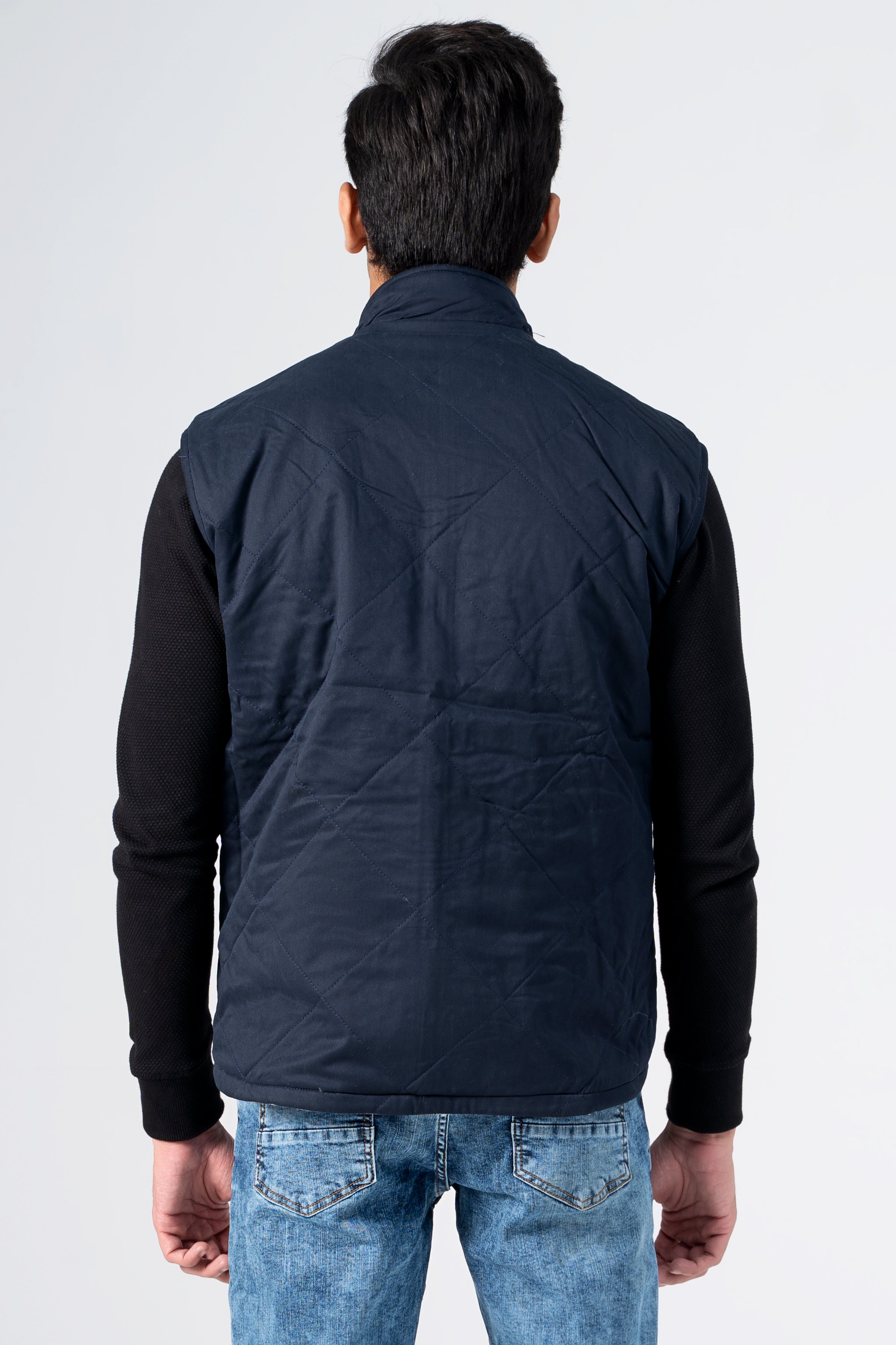 Reversible Quilted Jacket Khaki Blue