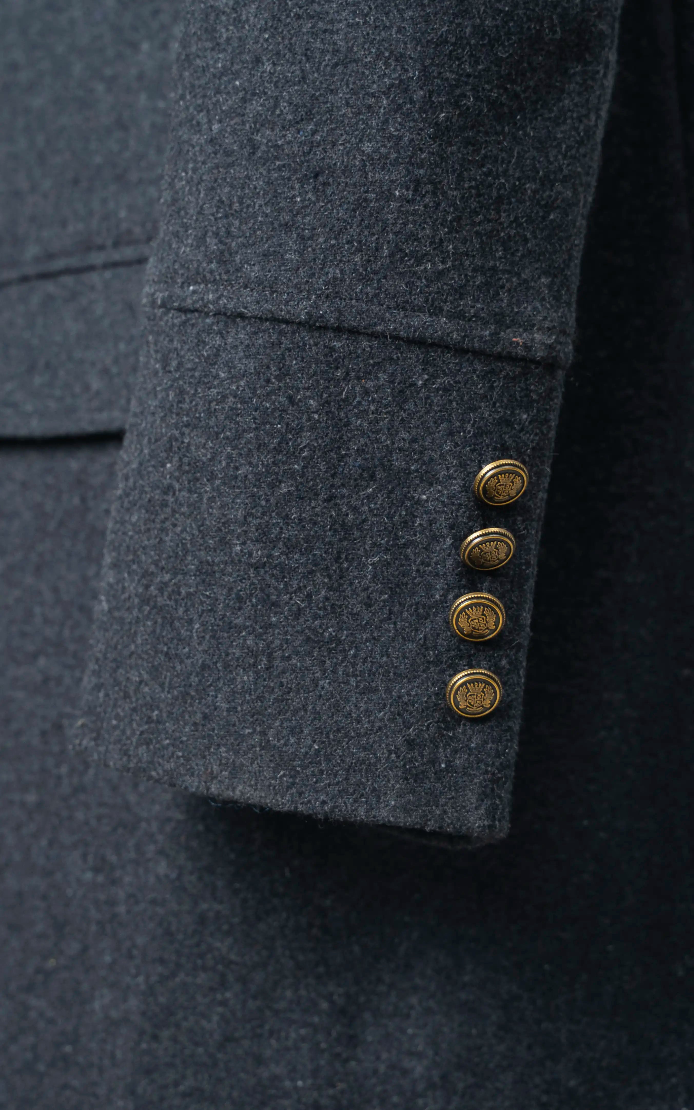 Double-Breasted Long Coat  Charcoal