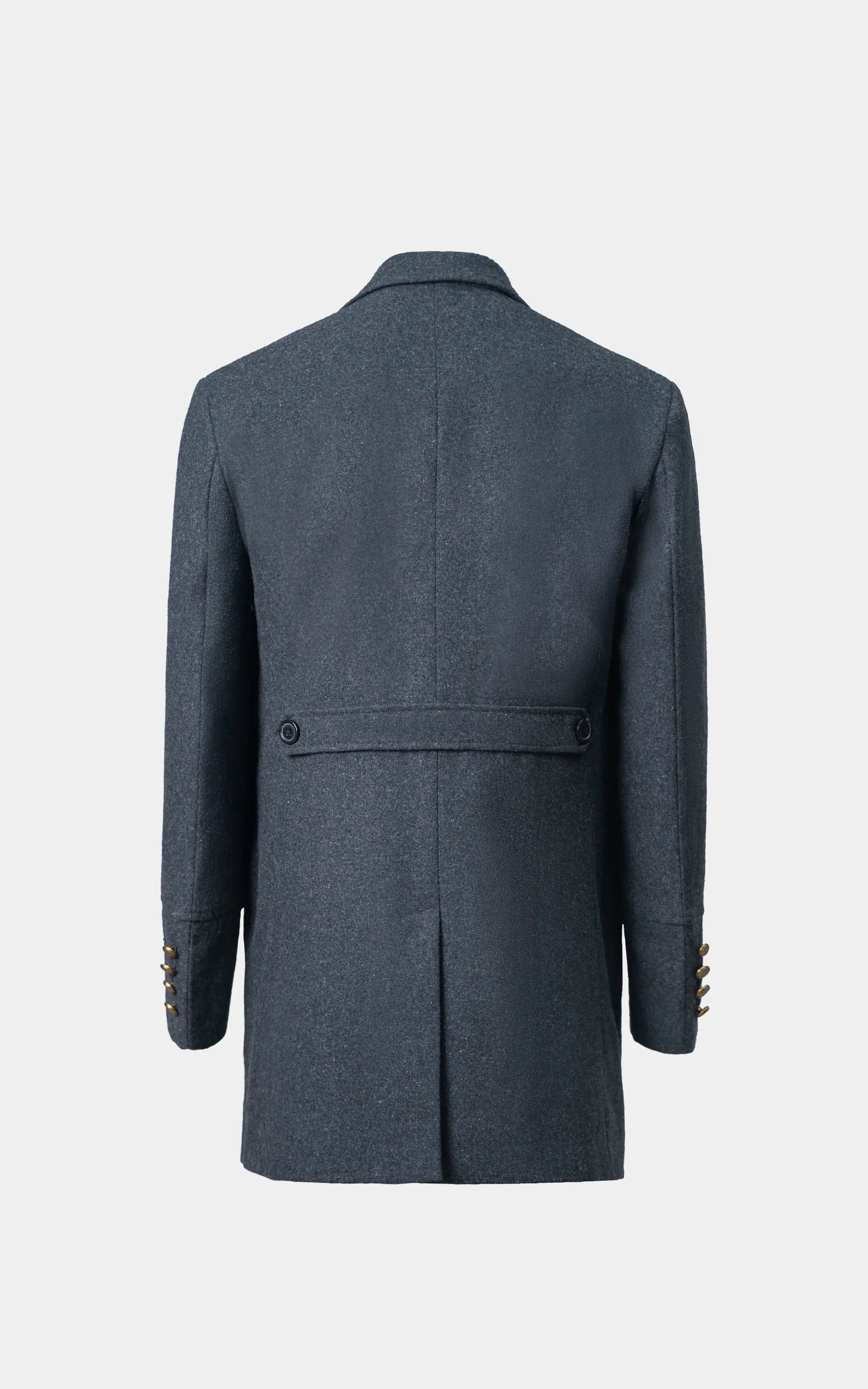 Double-Breasted Long Coat  Charcoal