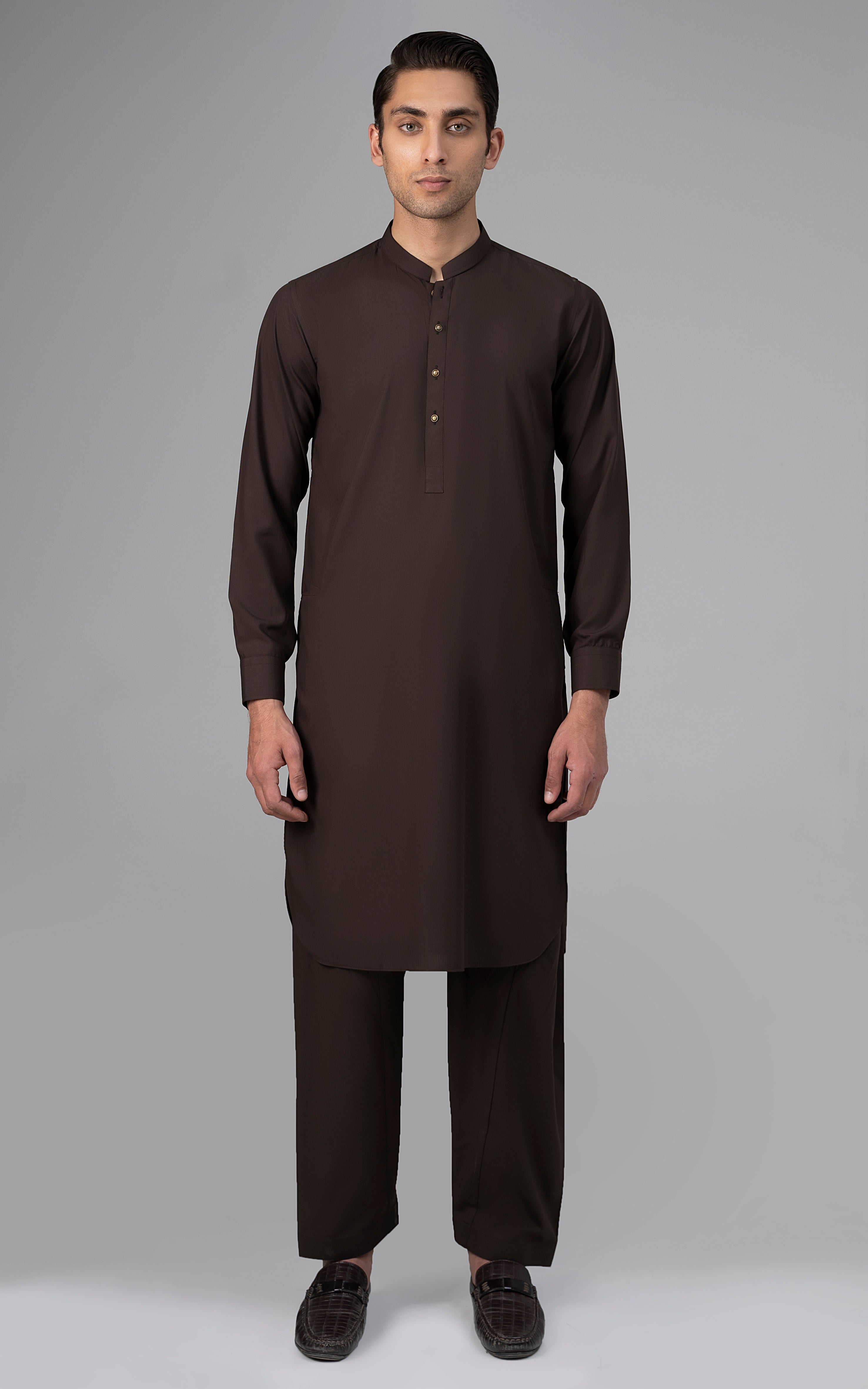 TEXTURED BLENDED WASH & WEAR - SIGNATURE COLLECTION BROWN