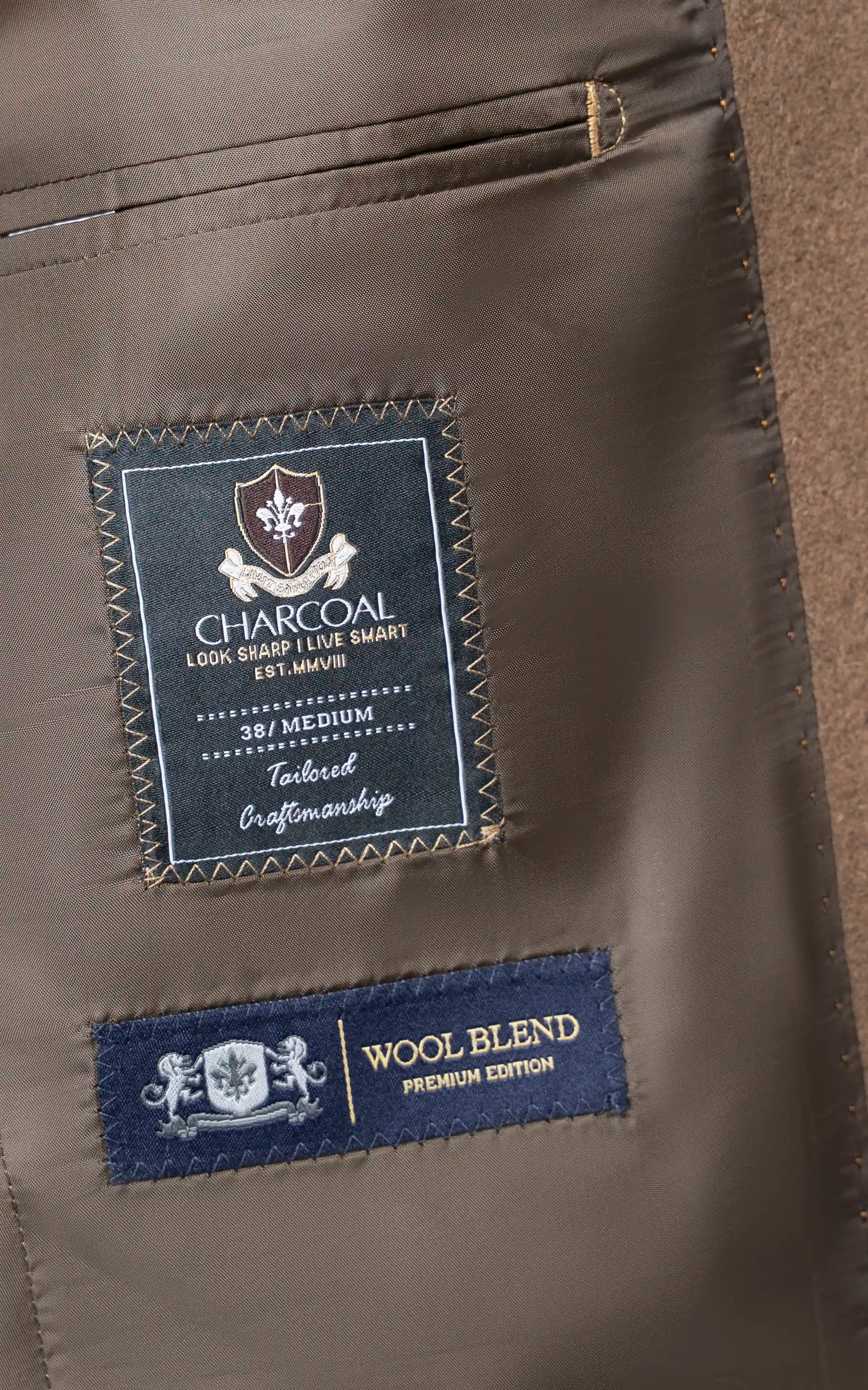 Double-Breasted Long Coat  Brown