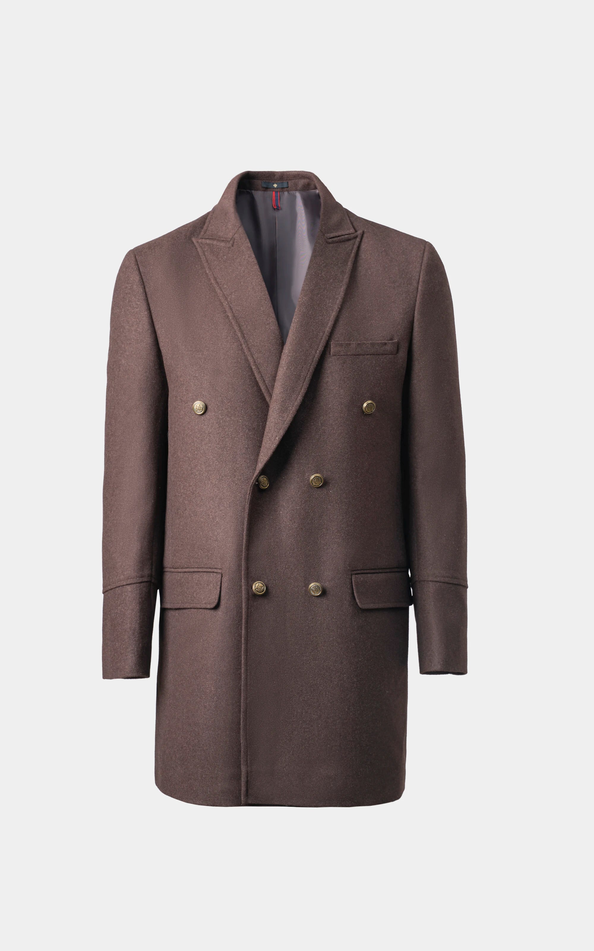 Double-Breasted Long Coat Olive