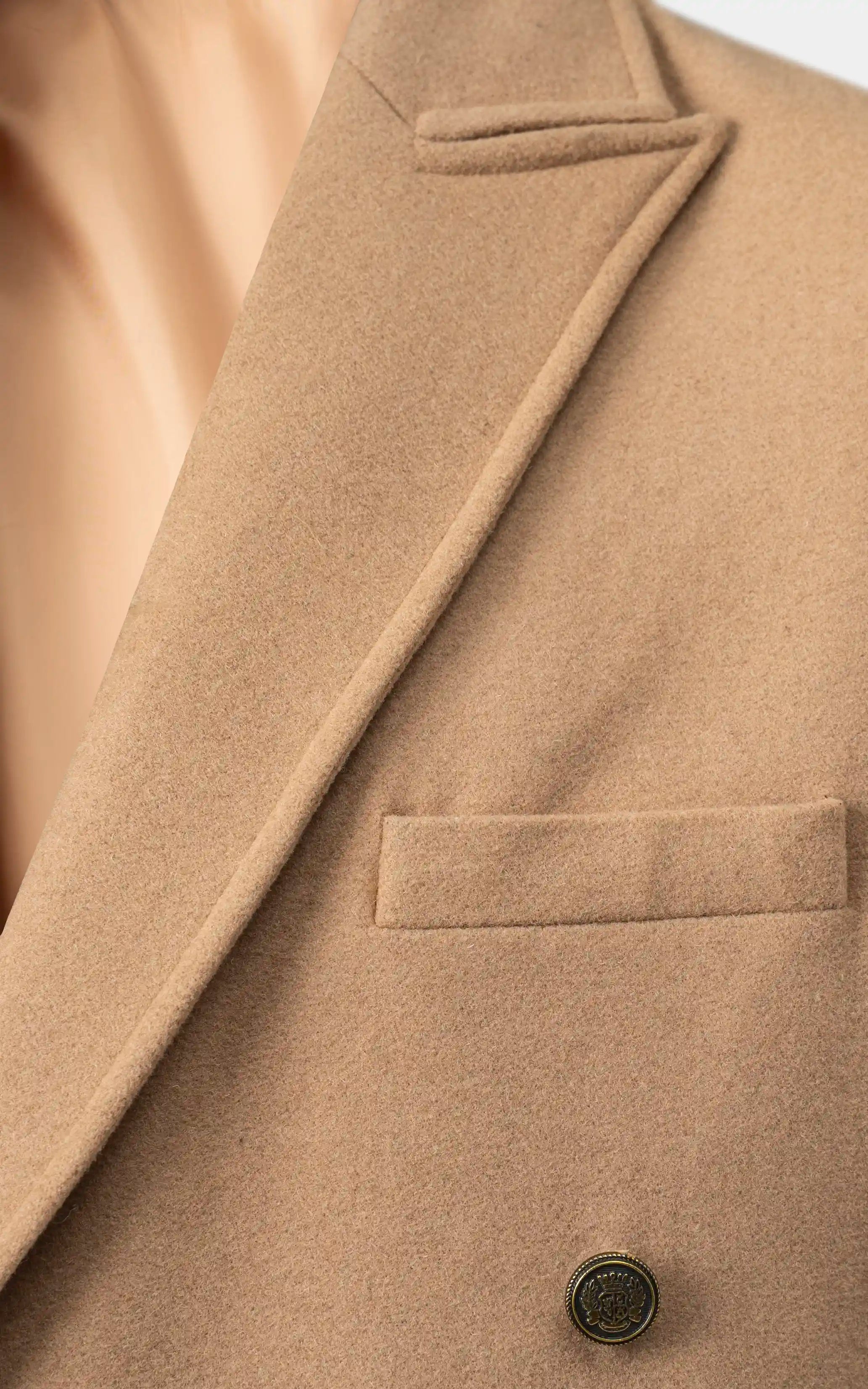 Double-Breasted Long Coat khaki