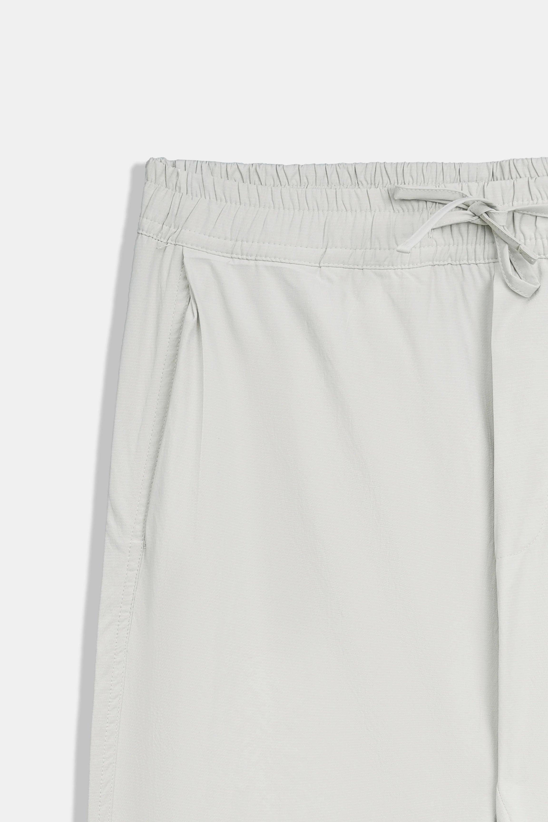 Stone drawstring elastic waistband on loose-fit casual trousers