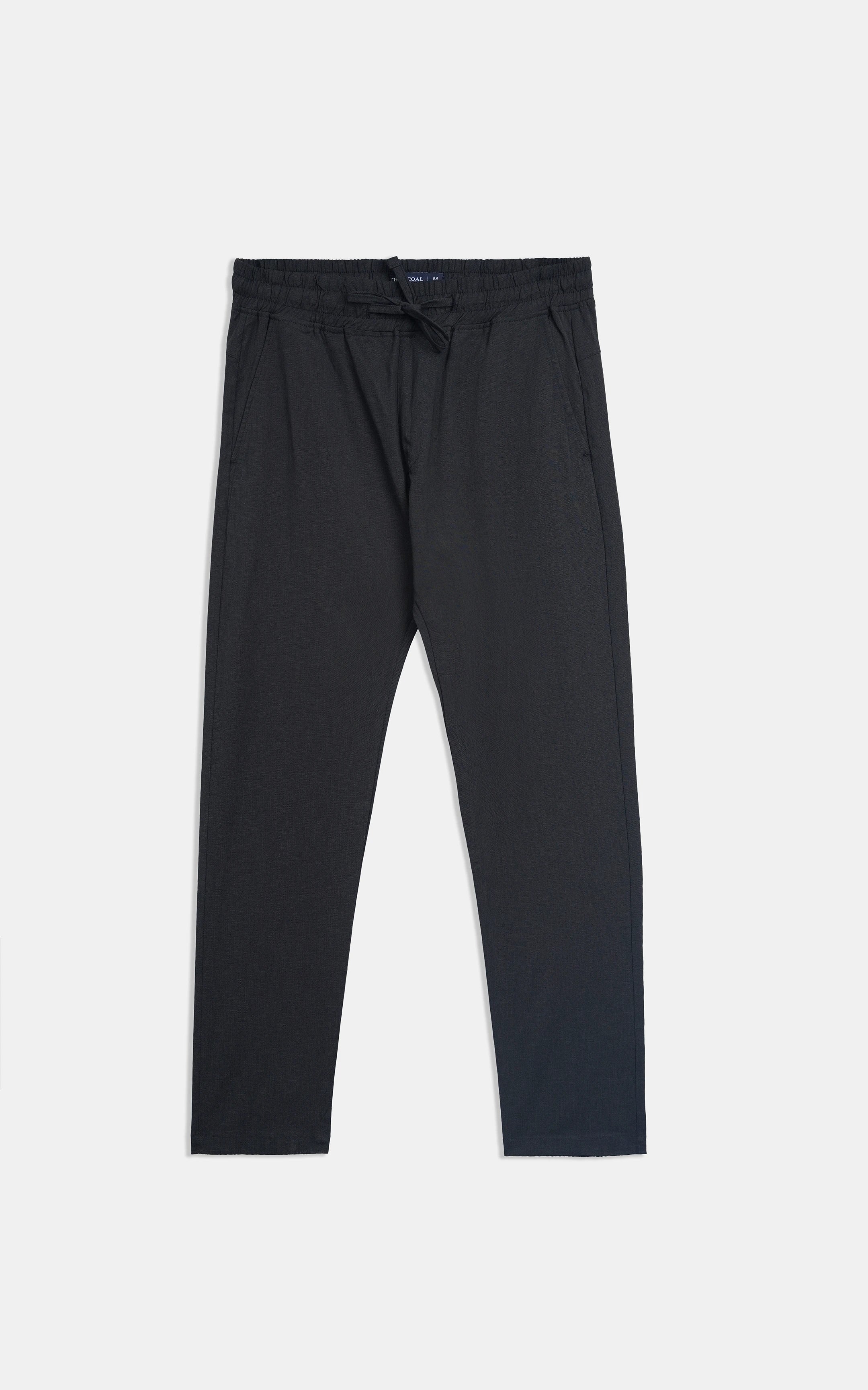 LOOSE FIT TROUSER WITH ELASTICATED WASTBAND BLACK