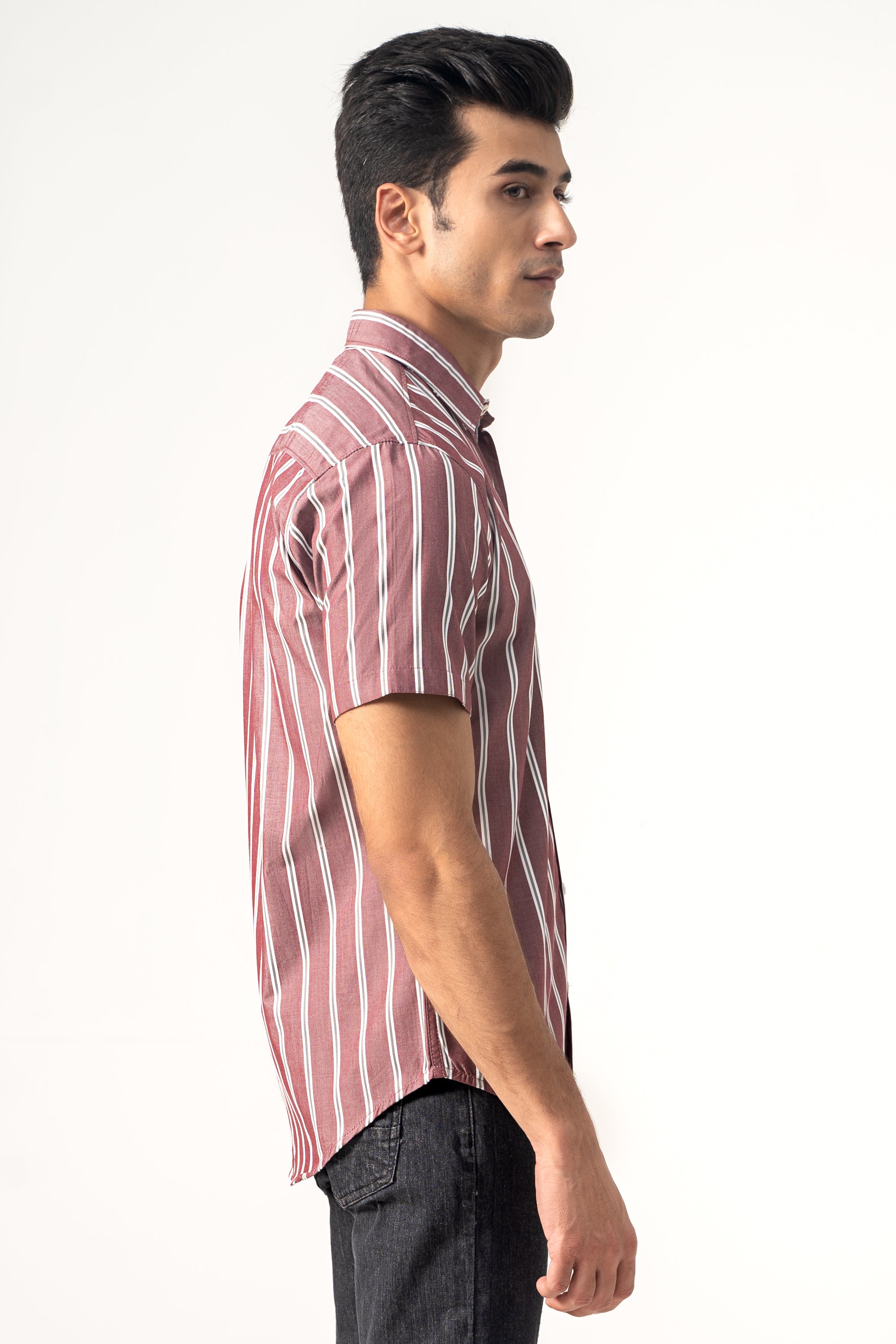 CASUAL SHIRT MAROON STRIPES