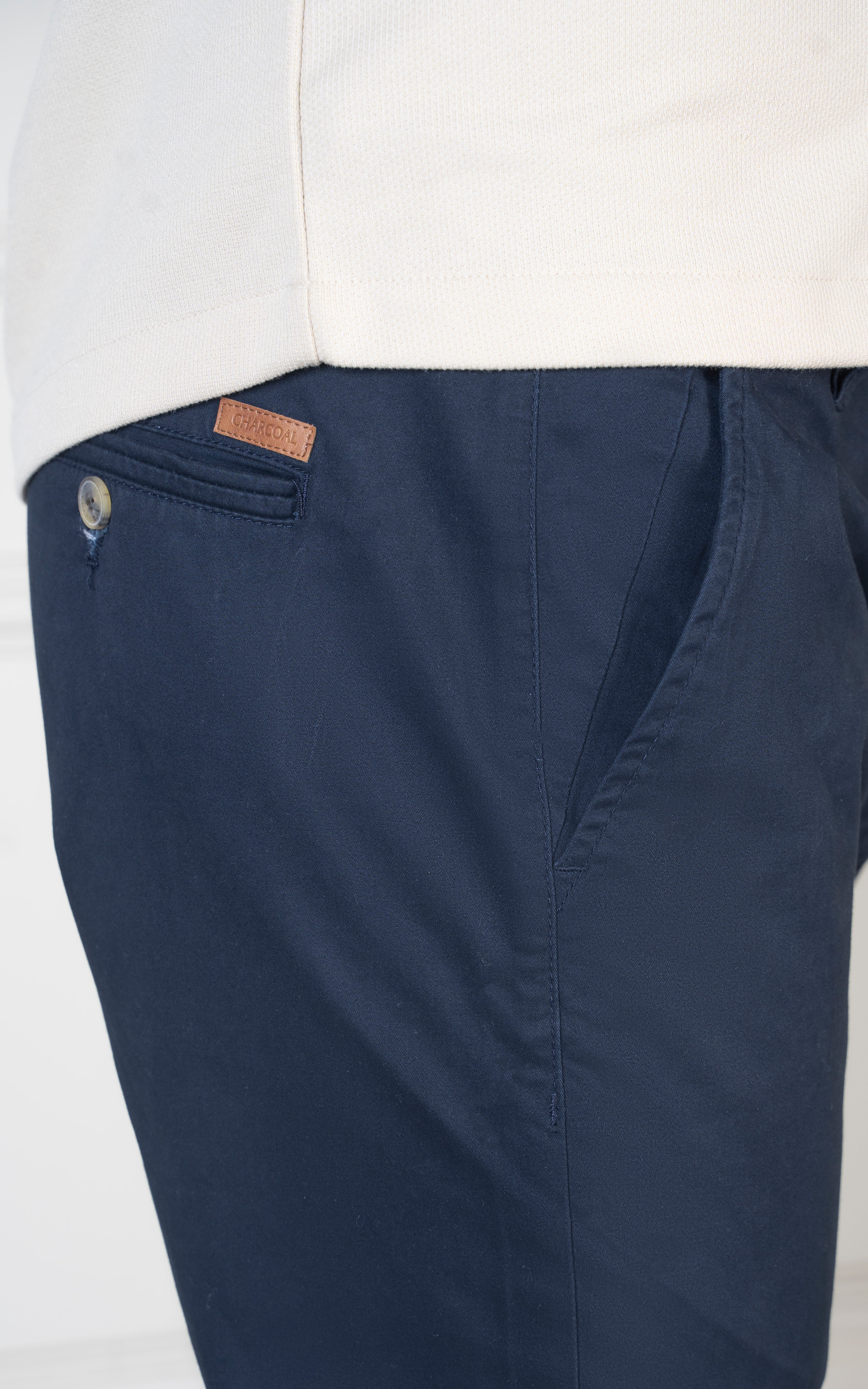 SLIM FIT SATIN PANT NAVY