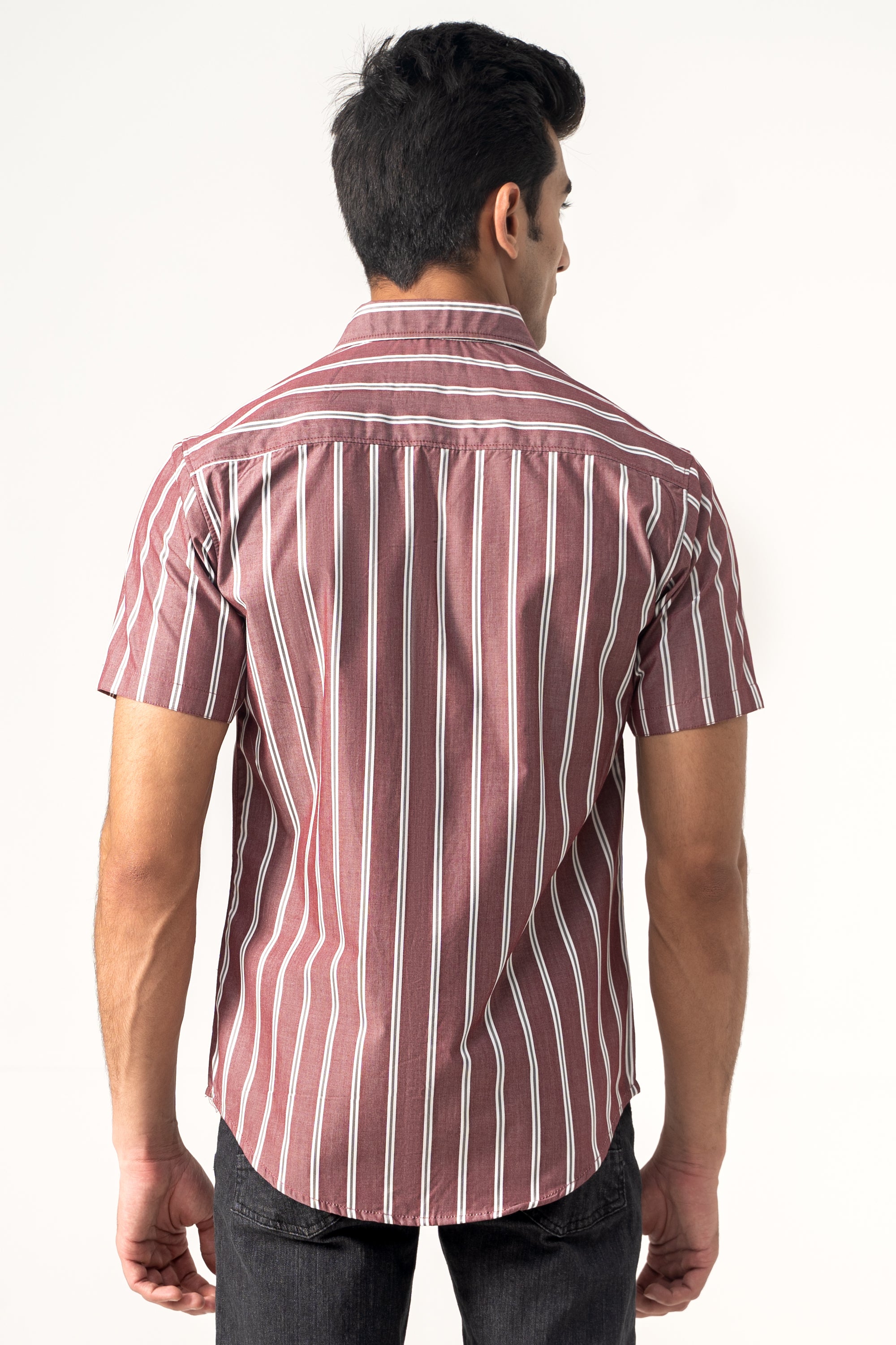 CASUAL SHIRT MAROON STRIPES