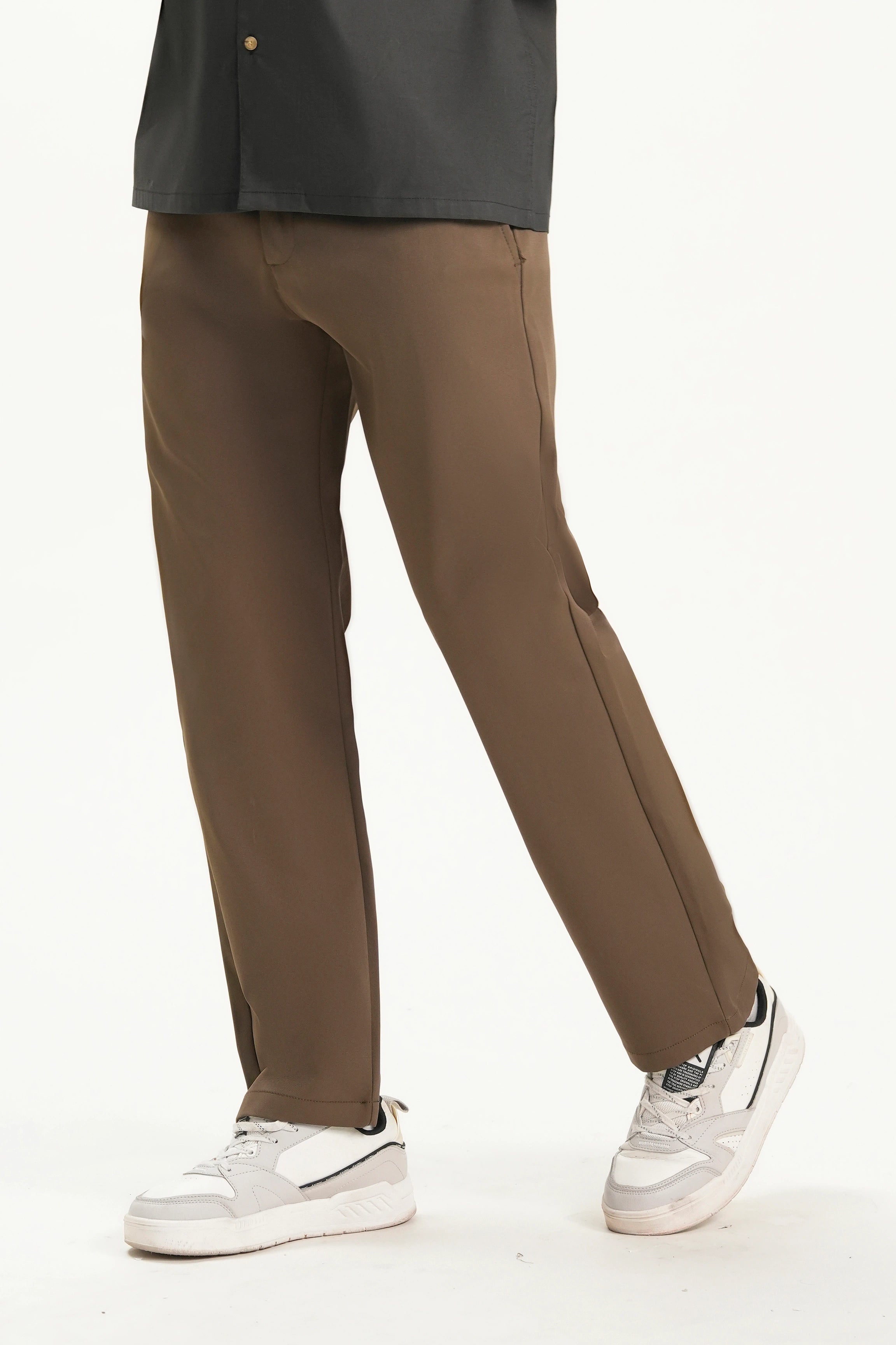 CASUAL PANT REGULAR FIT BROWN