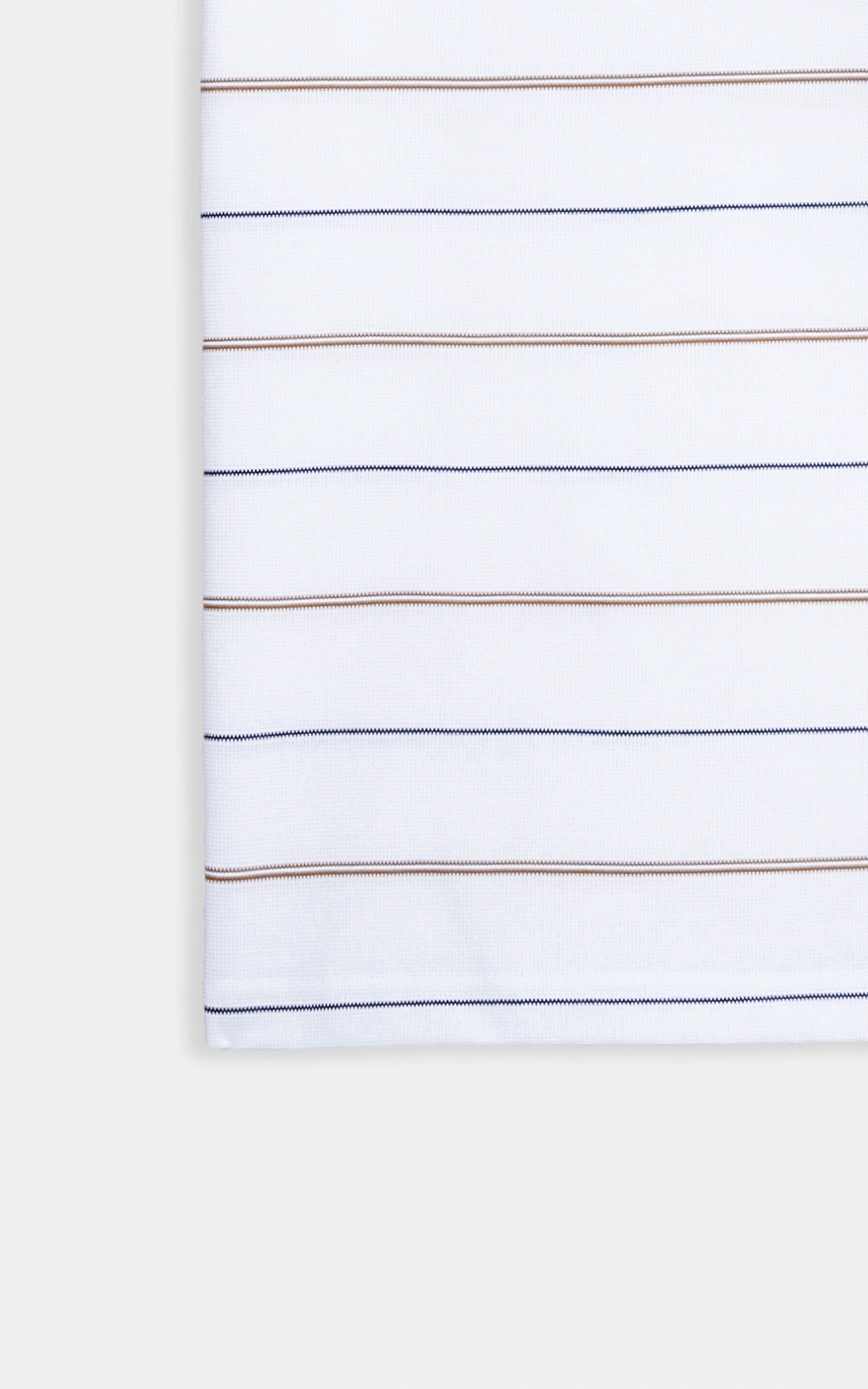 SMART FIT CLASSIC PREMIUM STRIPED POLO SHIRT WHITE