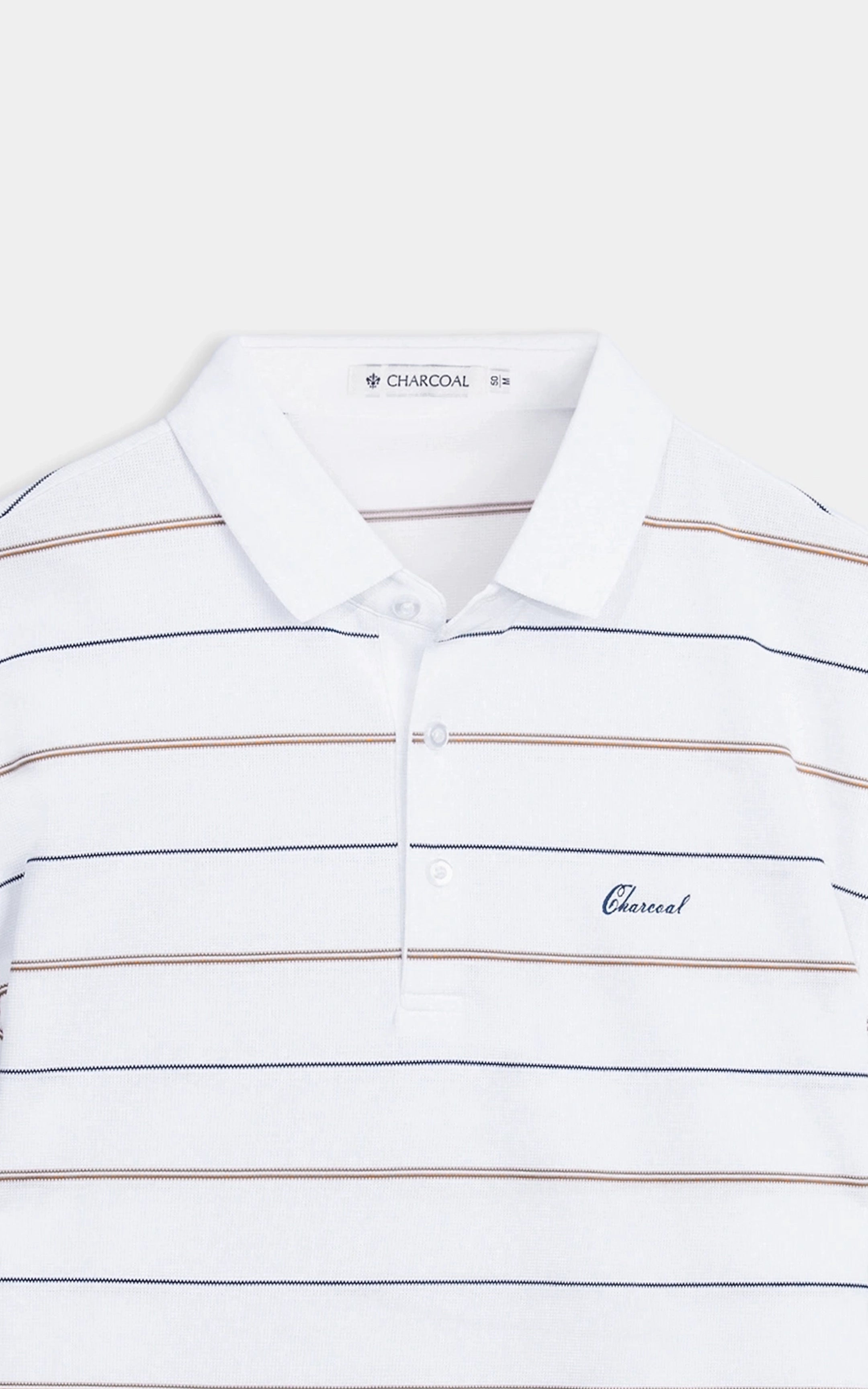 SMART FIT CLASSIC PREMIUM STRIPED POLO SHIRT WHITE