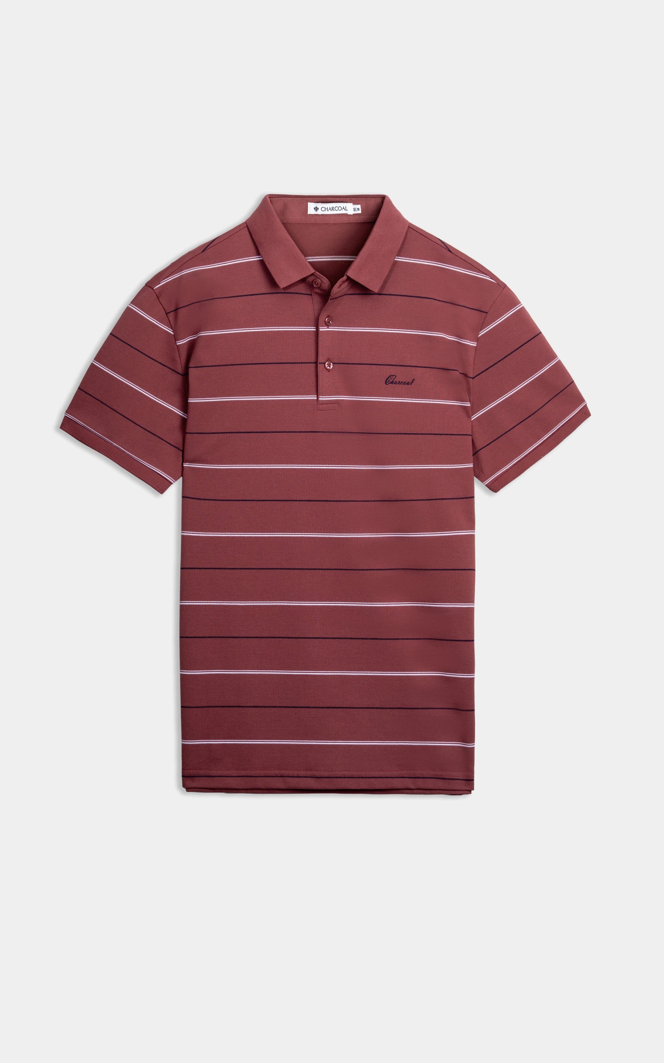SMART FIT CLASSIC PREMIUM STRIPED POLO SHIRT CORAL