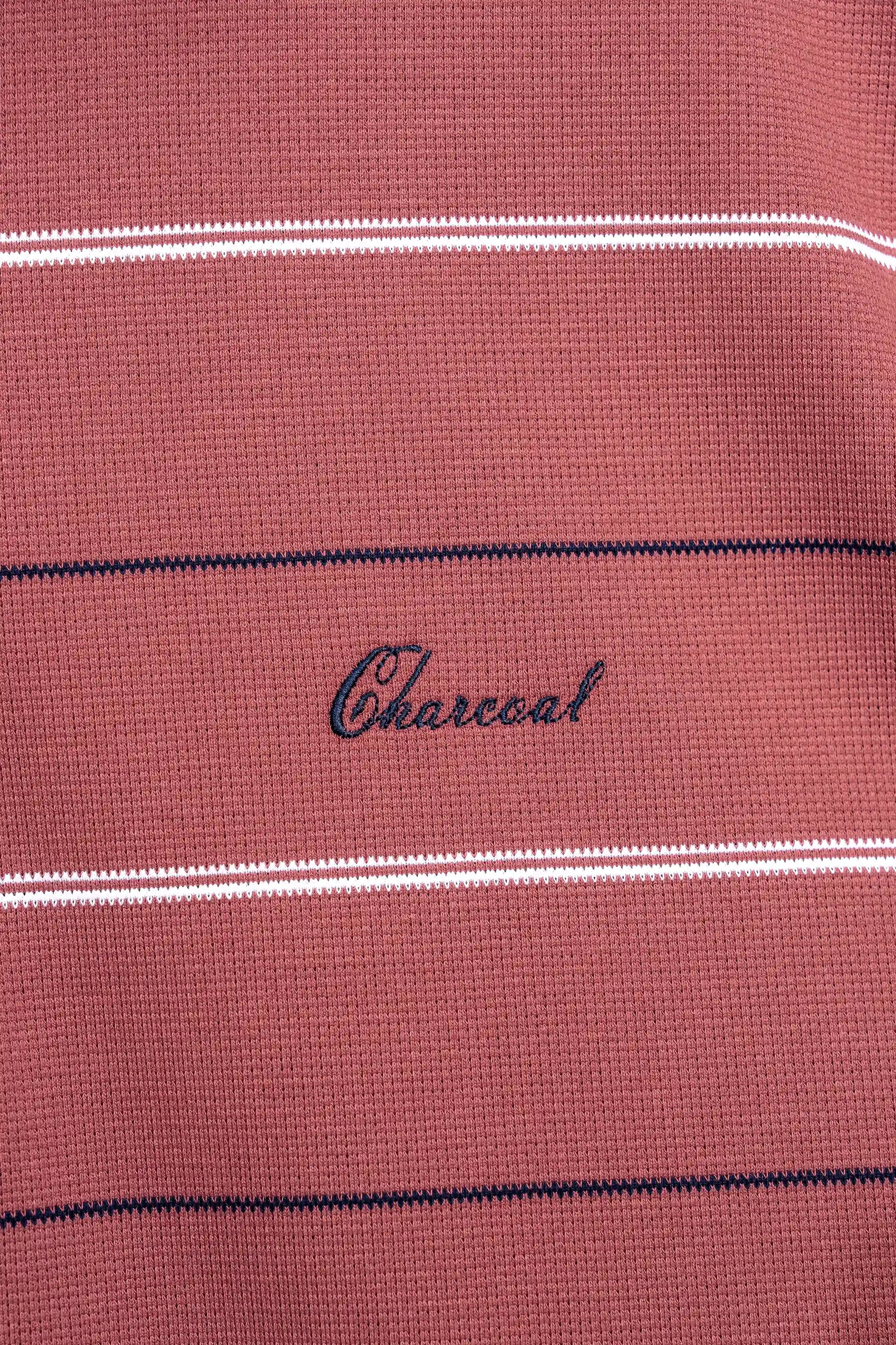 SMART FIT CLASSIC PREMIUM STRIPED POLO SHIRT CORAL