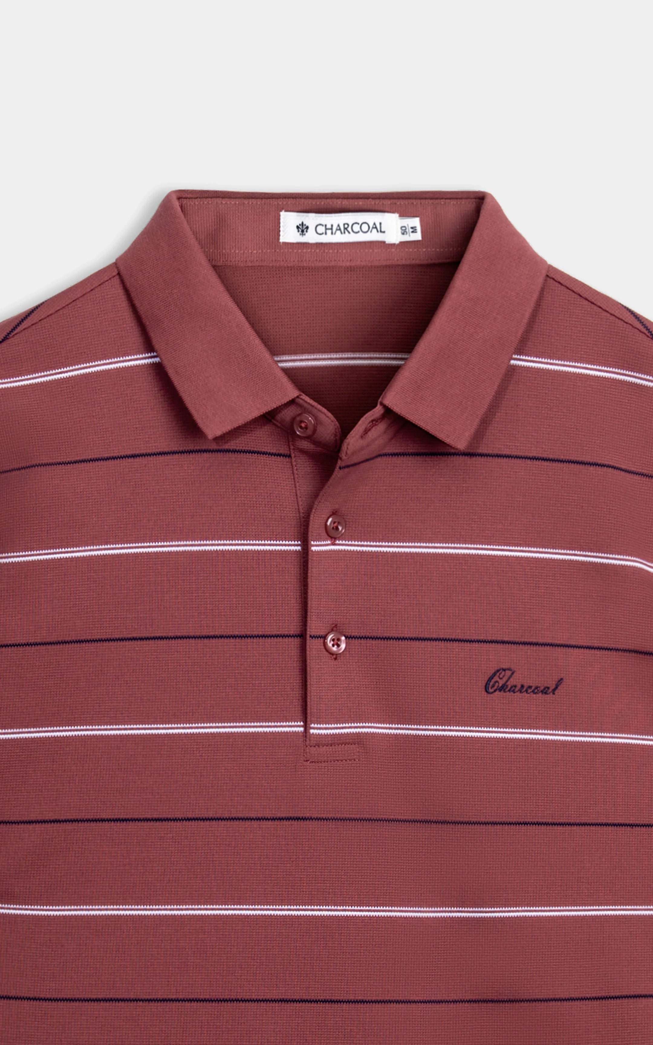 SMART FIT CLASSIC PREMIUM STRIPED POLO SHIRT CORAL