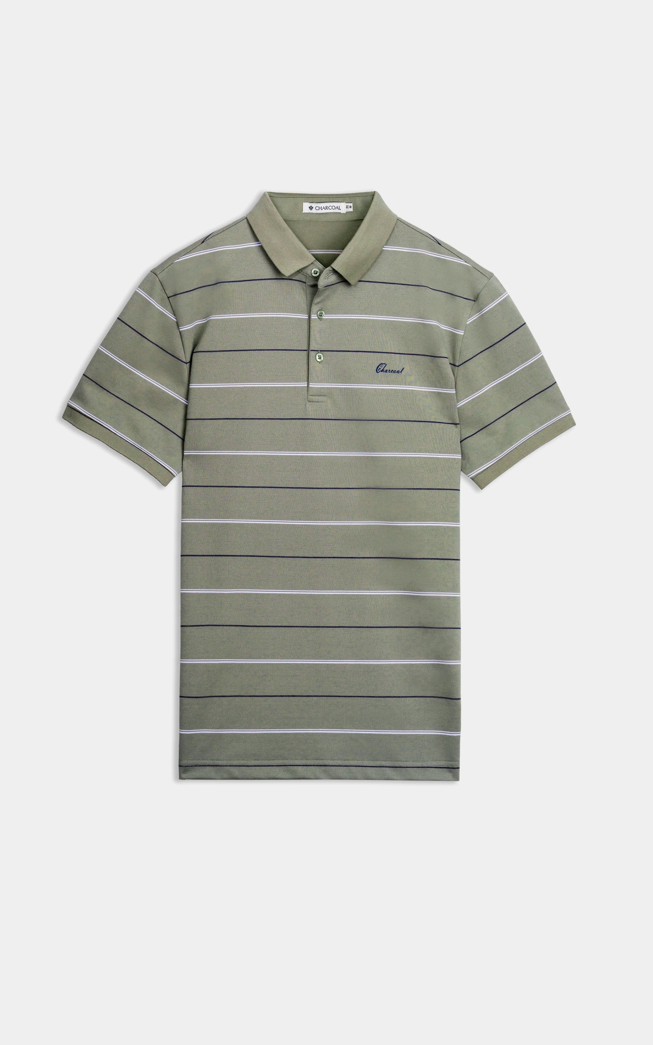 SMART FIT CLASSIC PREMIUM STRIPED POLO SHIRT LIGHT OLIVE
