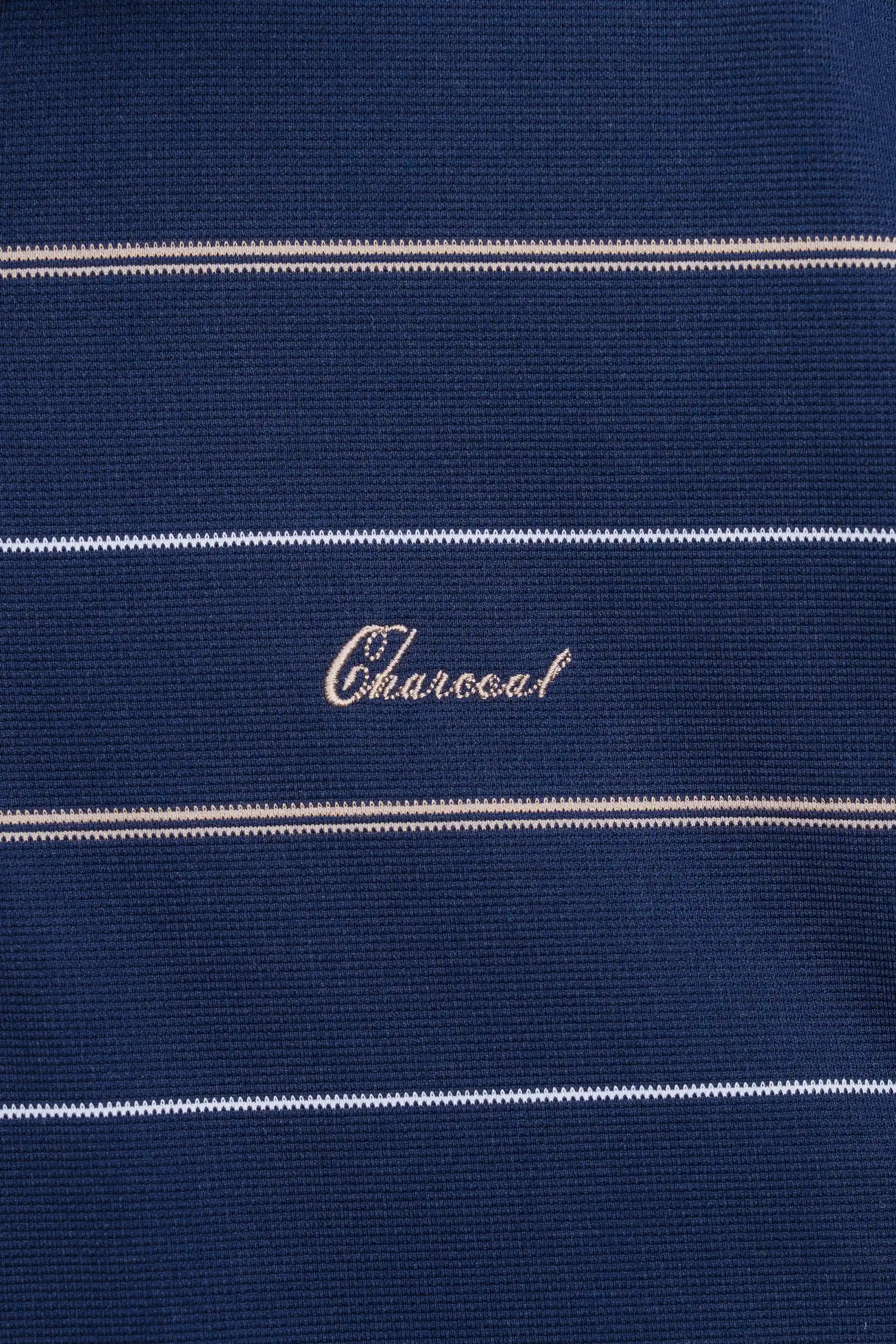 SMART FIT CLASSIC PREMIUM STRIPED POLO SHIRT NAVY
