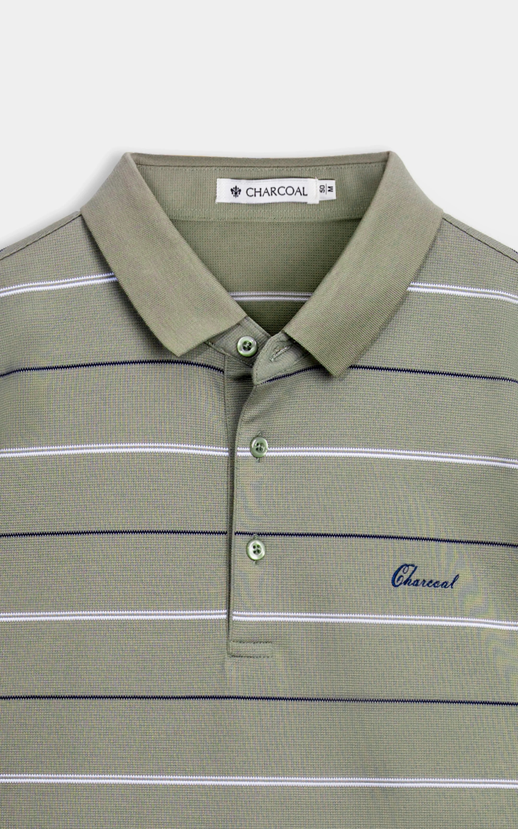 SMART FIT CLASSIC PREMIUM STRIPED POLO SHIRT LIGHT OLIVE