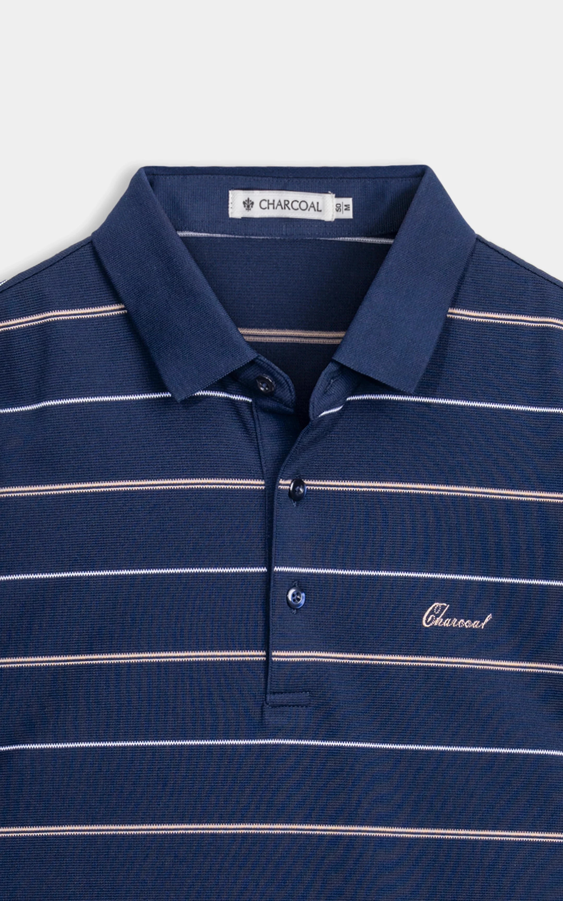 SMART FIT CLASSIC PREMIUM STRIPED POLO SHIRT NAVY