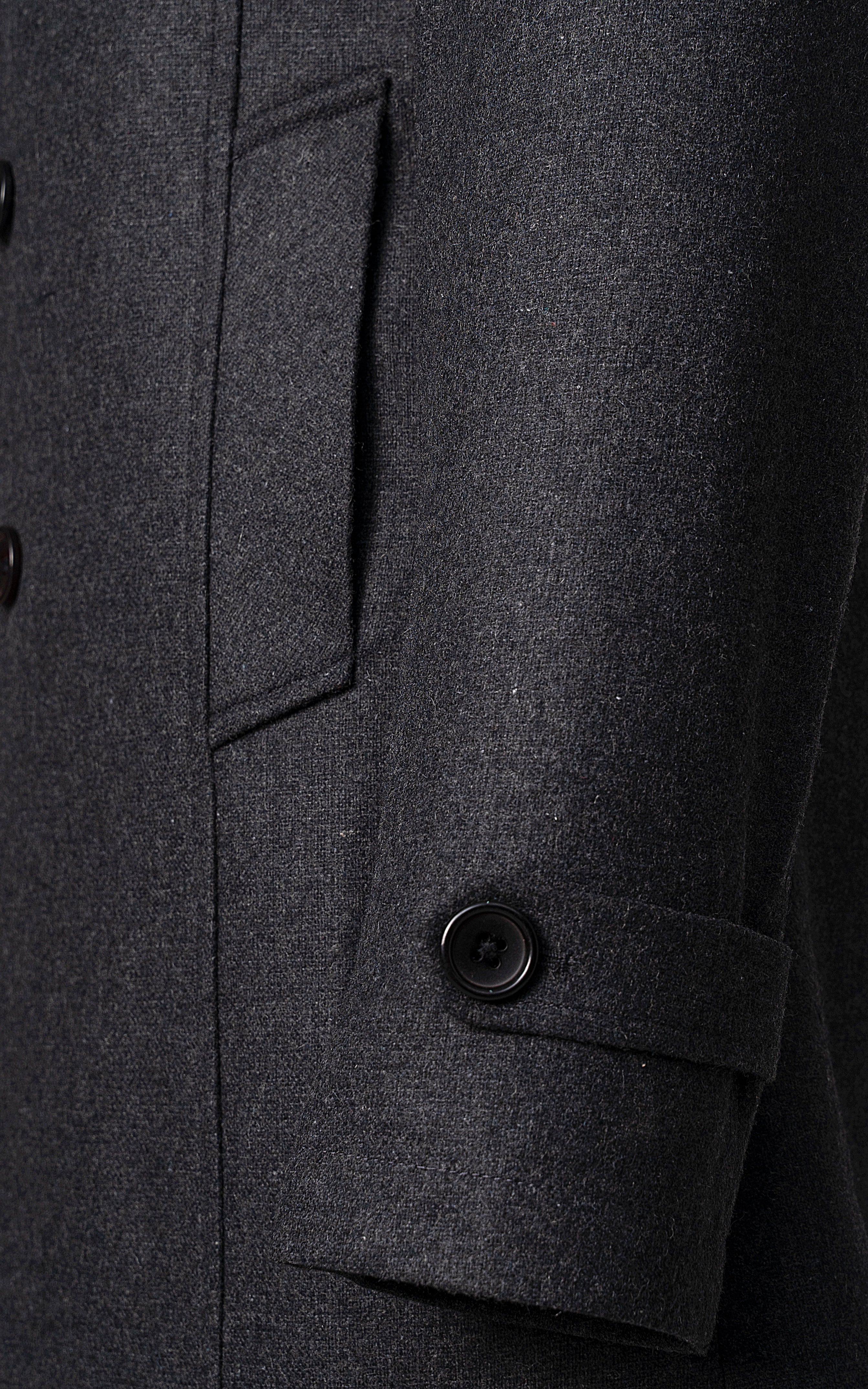 DOUBLE BREASTED PEACOAT CHARCOAL
