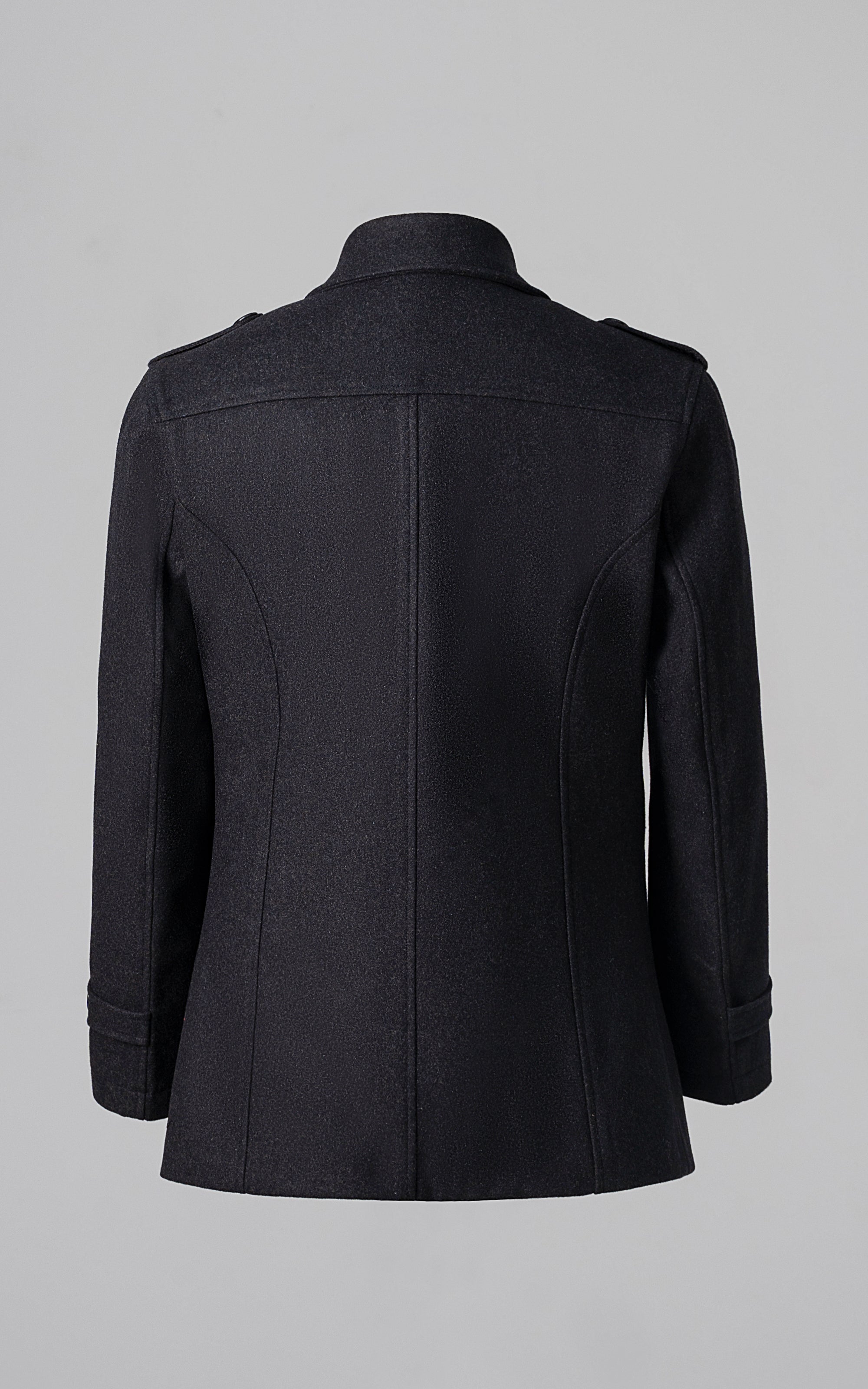 DOUBLE BREASTED PEACOAT COAT CHARCOAL