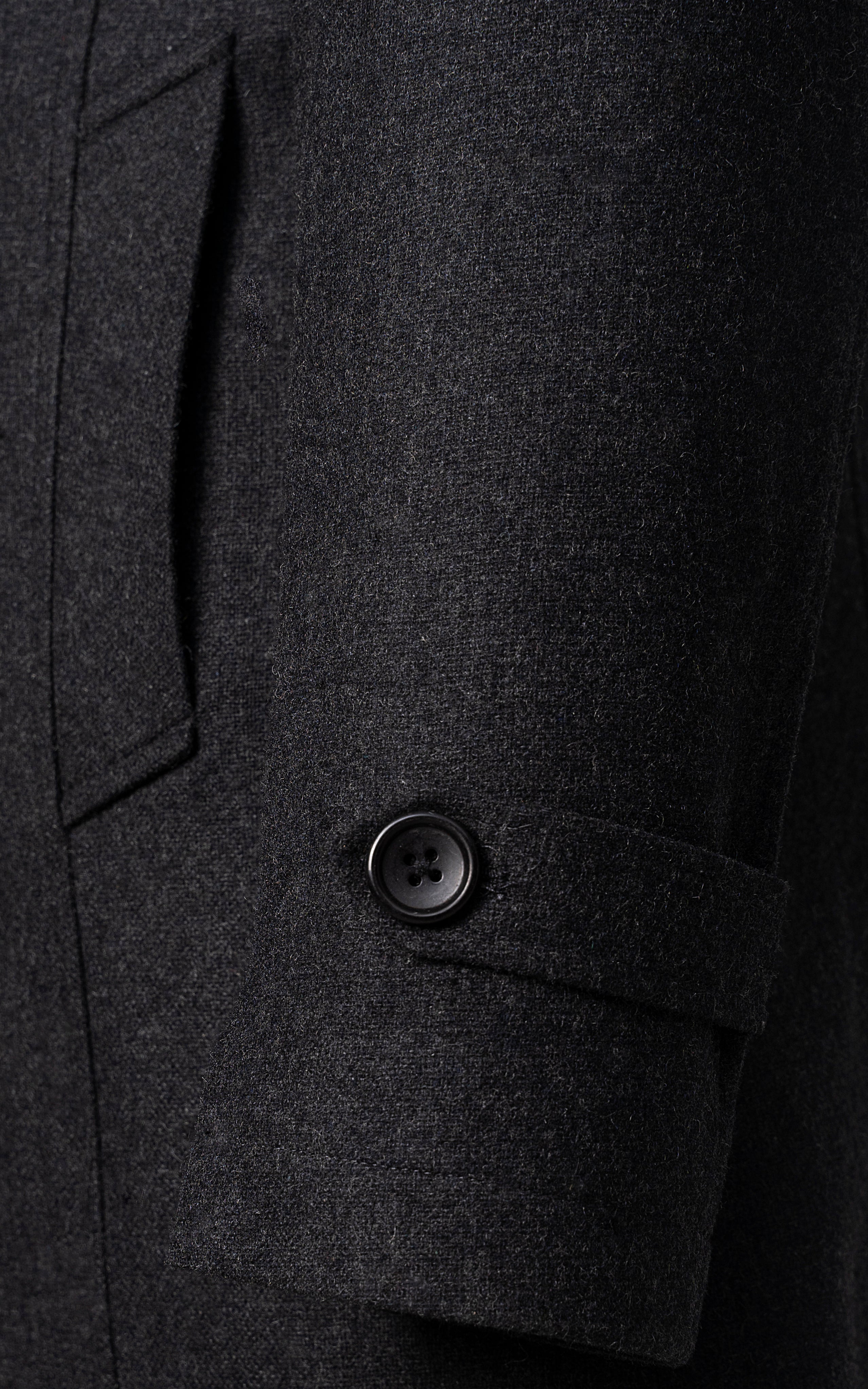 DOUBLE BREASTED PEACOAT COAT CHARCOAL