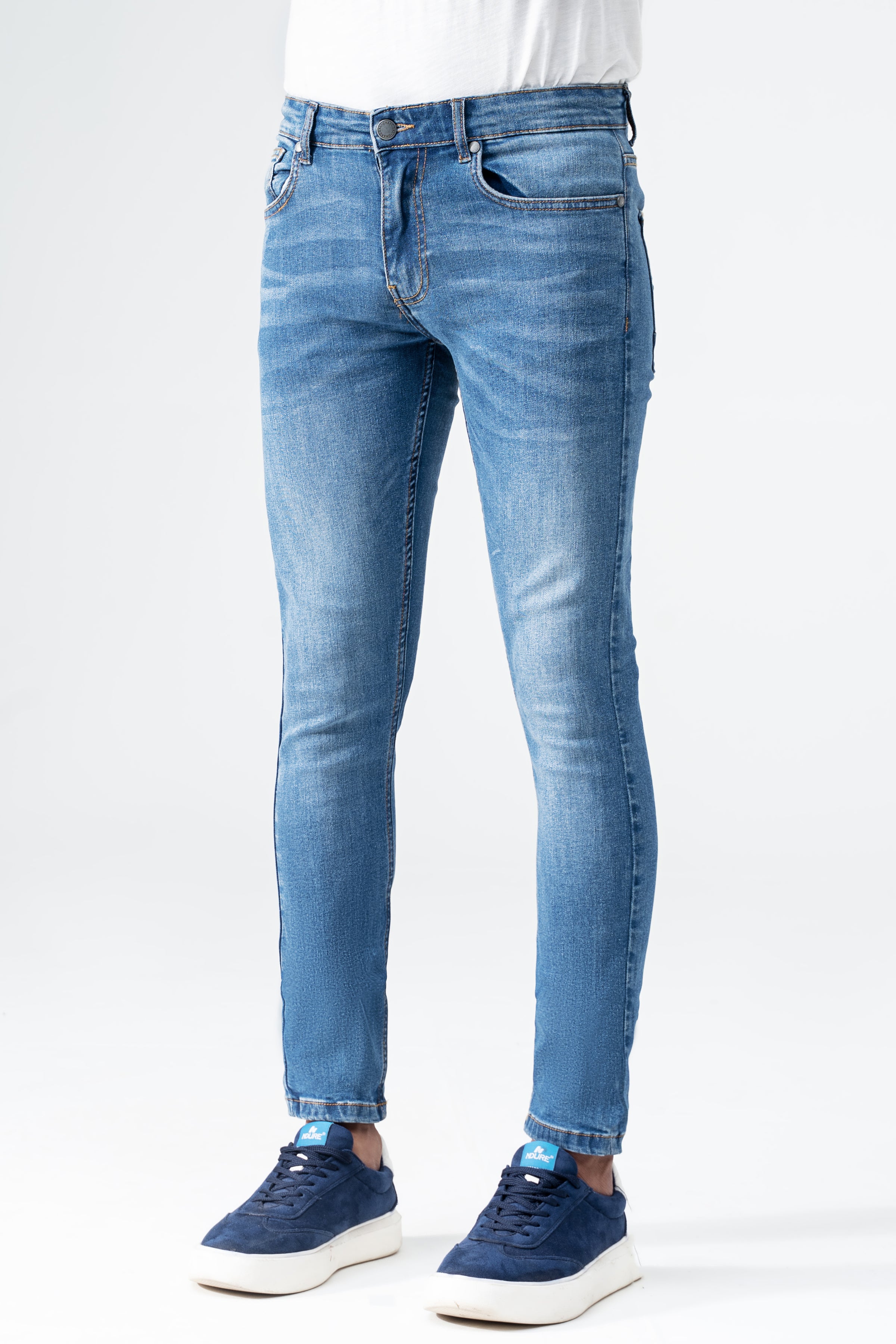 SLIM LEG DENIM  JEANS MID BLUE