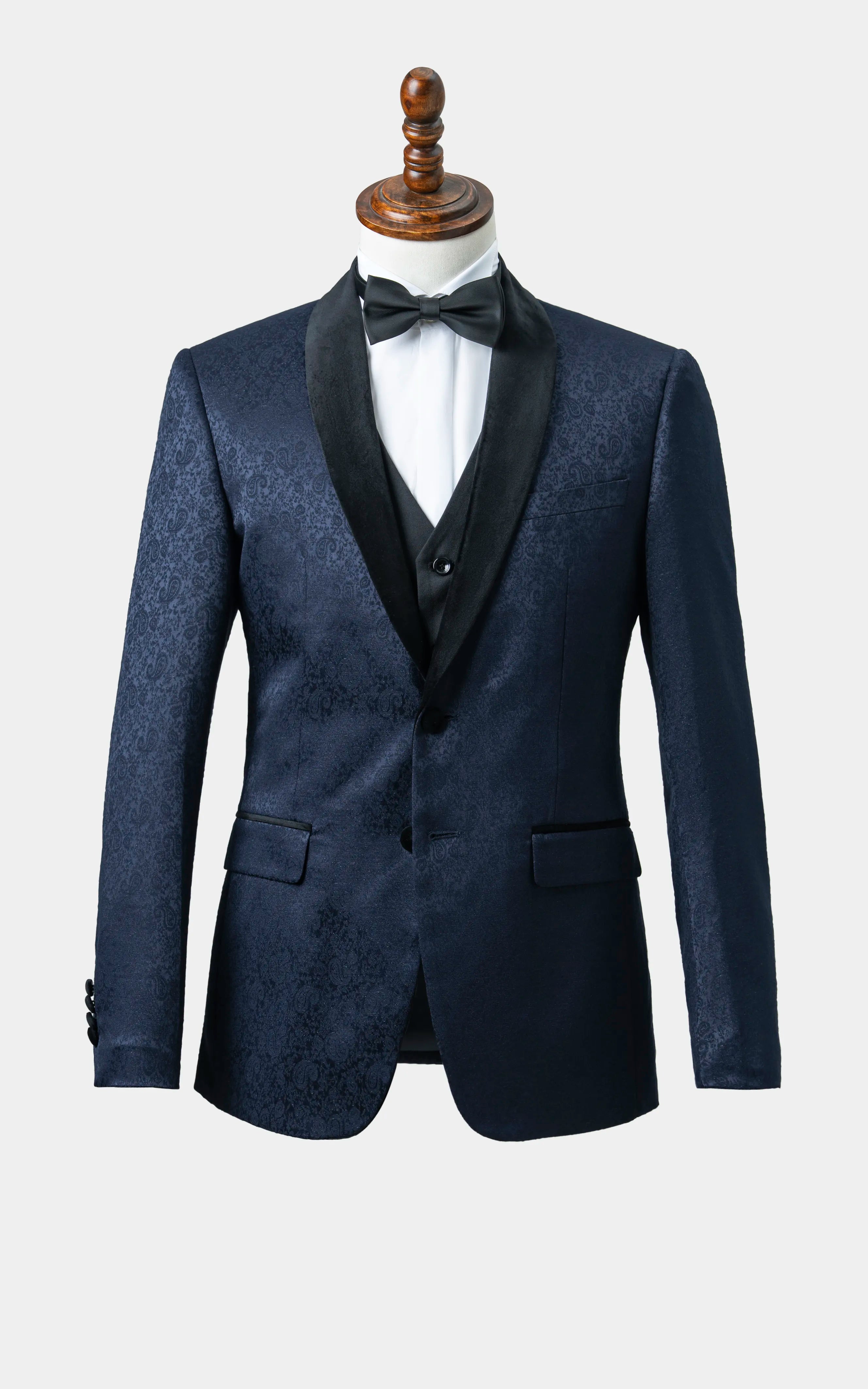 Tuxedo Suit With Shawl Lapel Navy