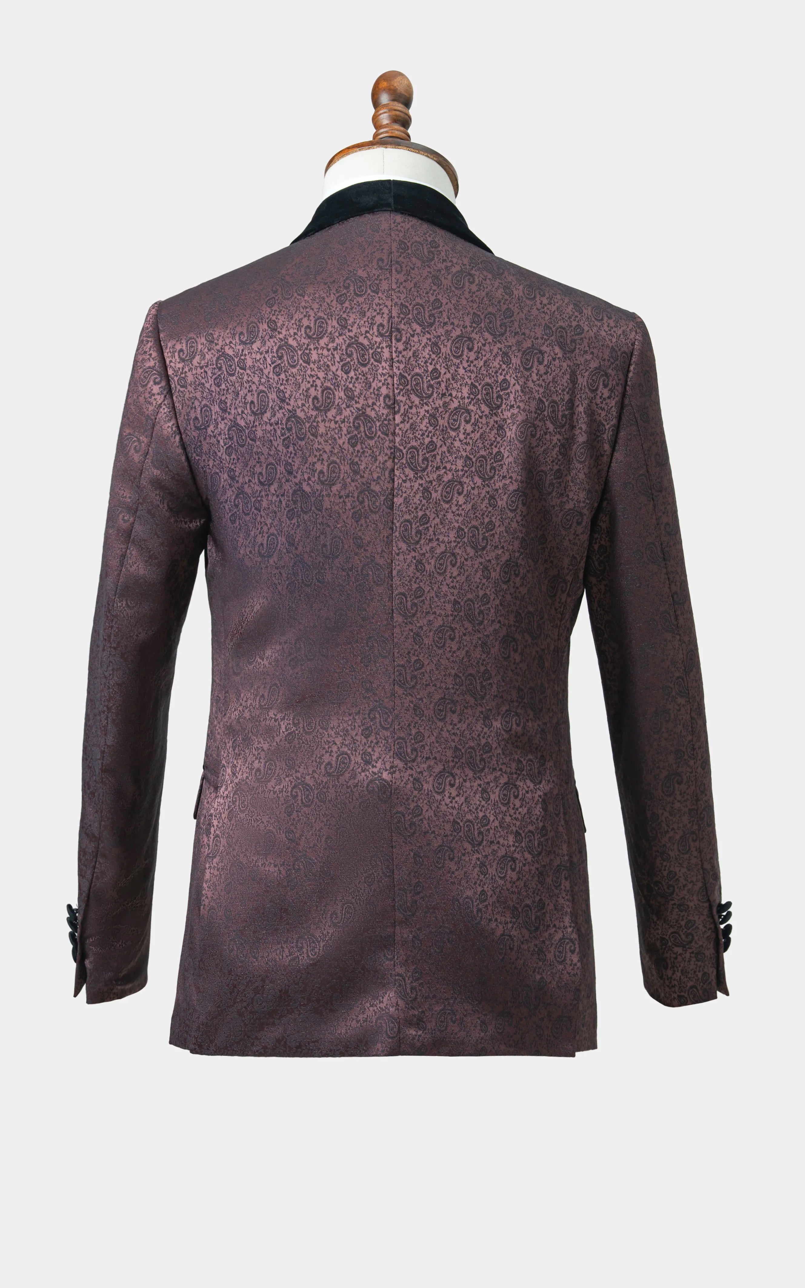 Tuxedo Suit With Shawl Lapel burgundy