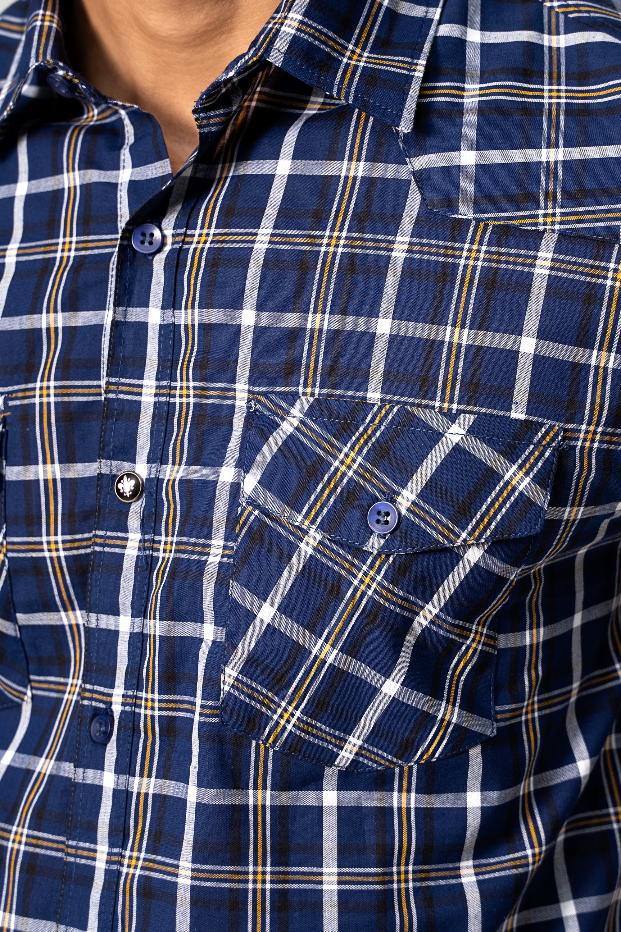 CASUAL SHIRT NAVY CHECK