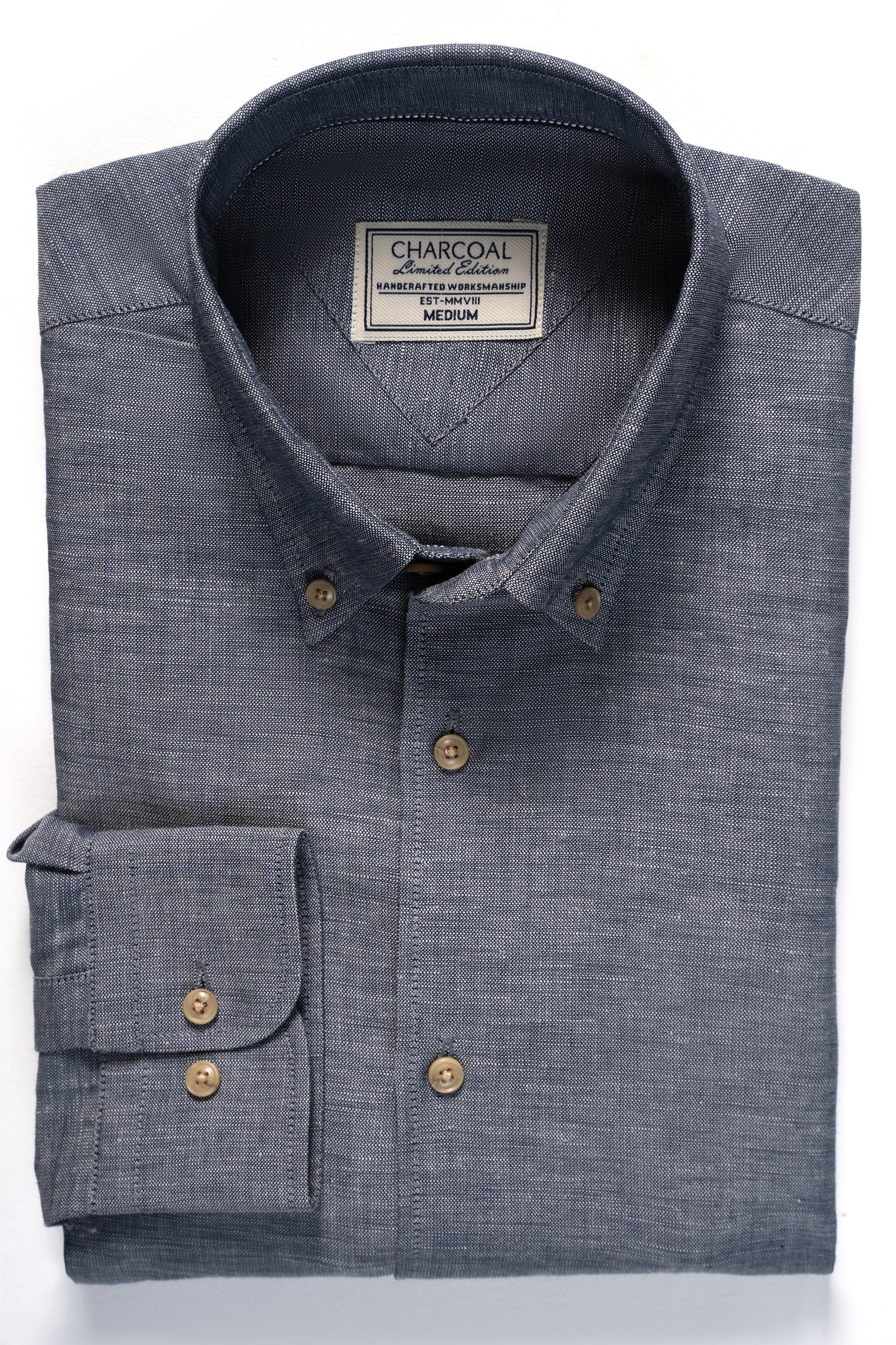 LIMITED EDITION LINEN FABRIC SHIRT CHARCOAL GREY