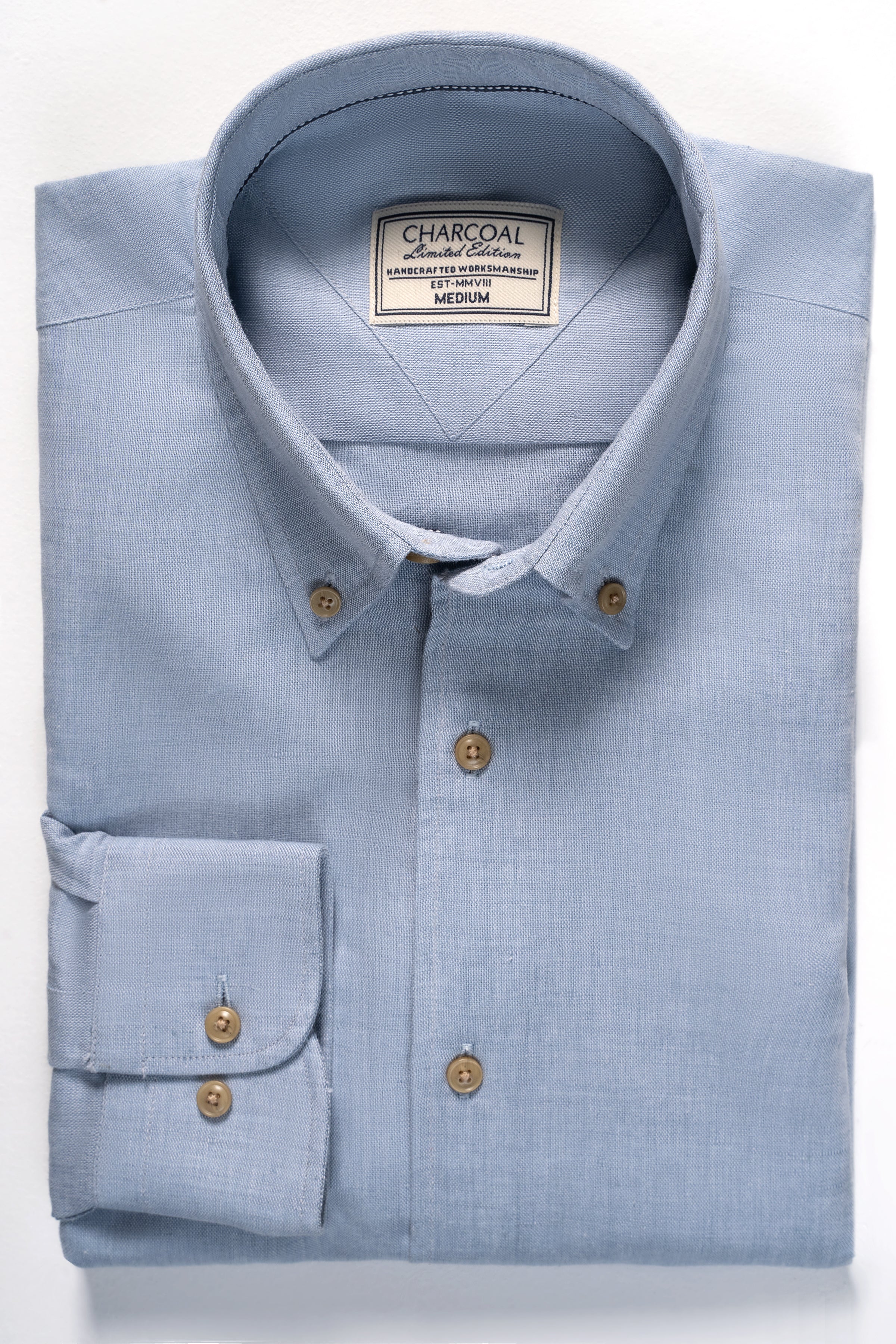 LIMITED EDITION LINEN FABRIC SHIRT LIGHT SKY