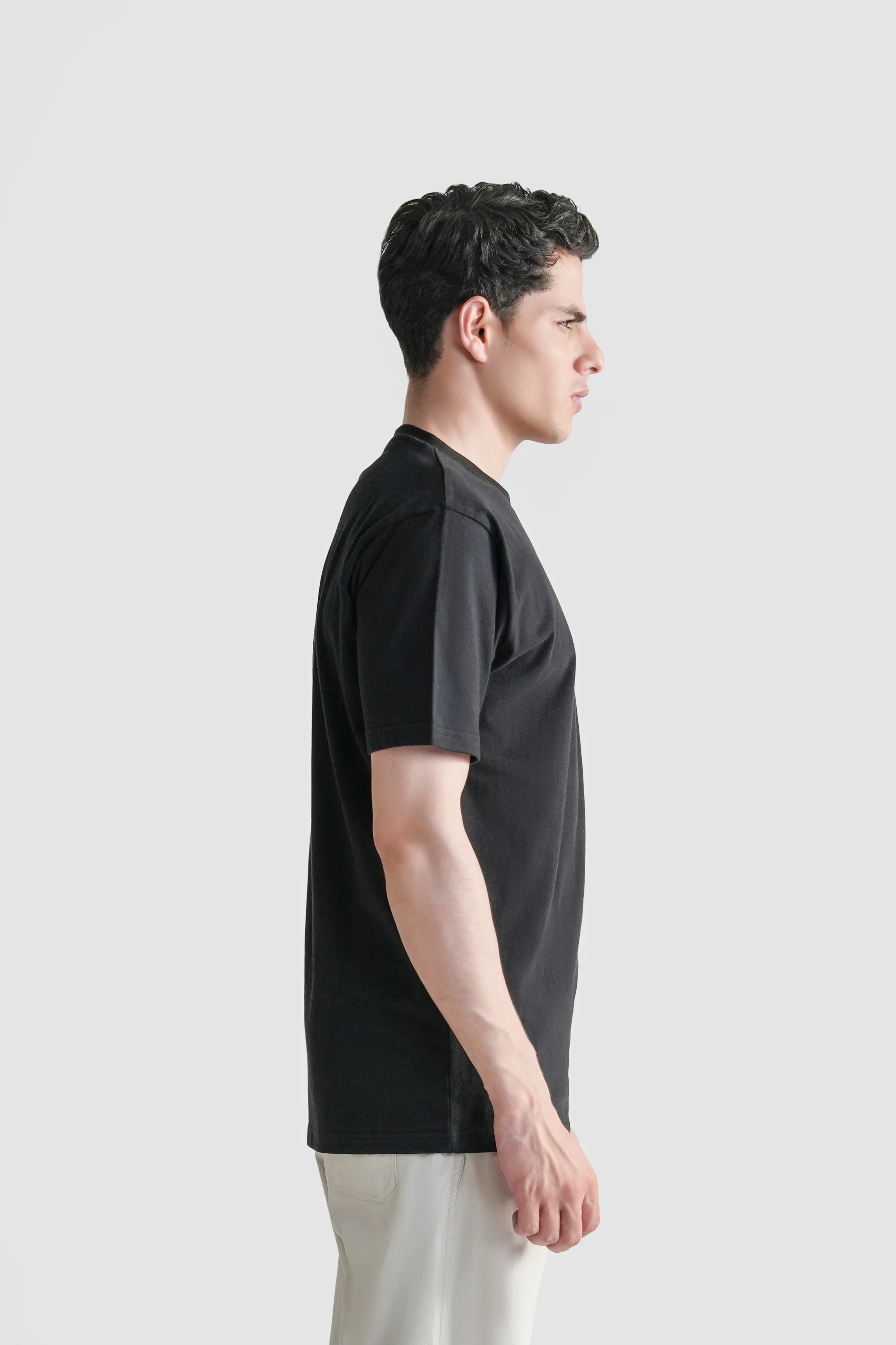 HALF SLEEVES SLEEPWEAR CREW NECK T SHIRT BLACK