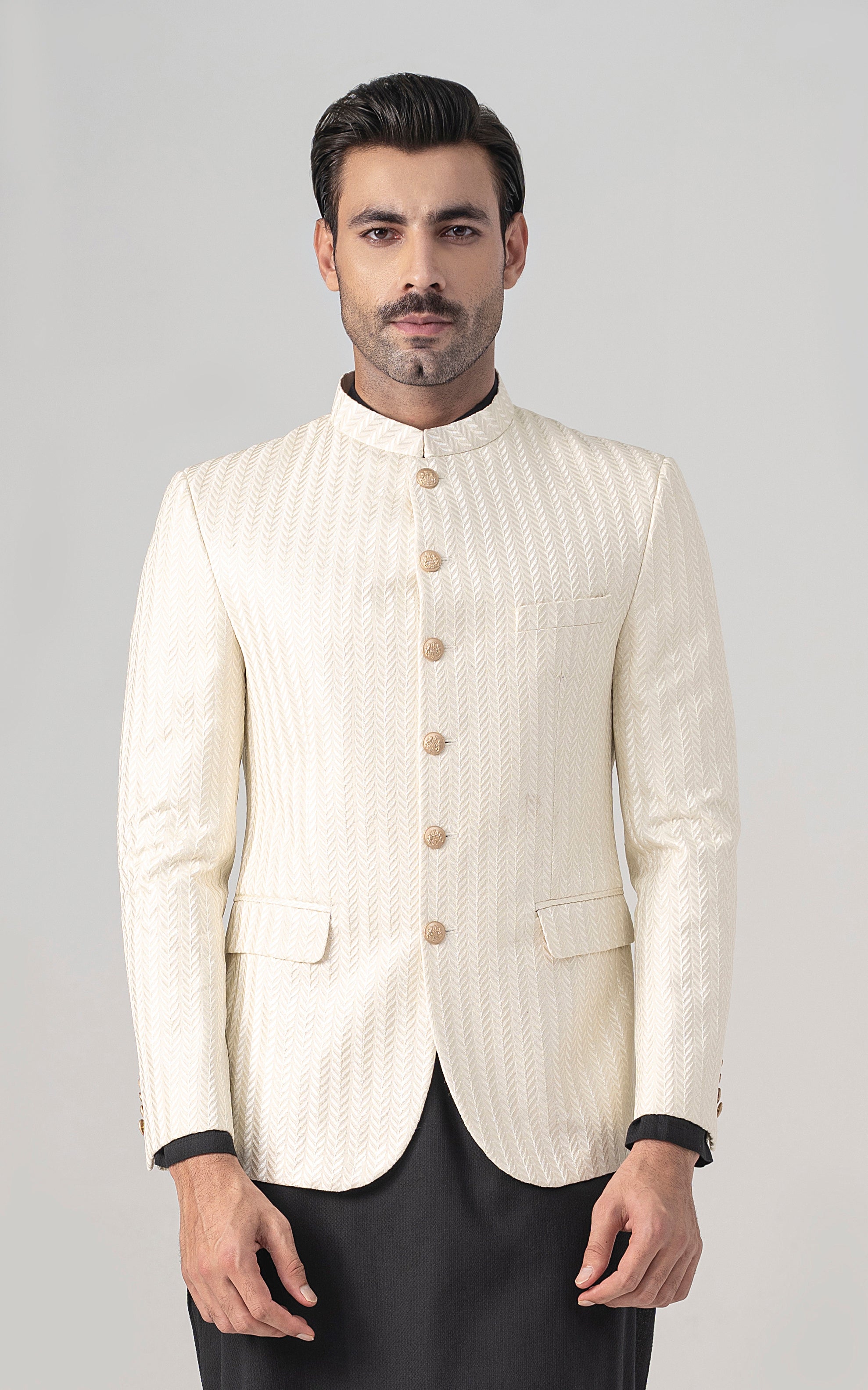 EMBROIDERED PRINCE COAT- FESTIVE COLLECTION OFF WHITE