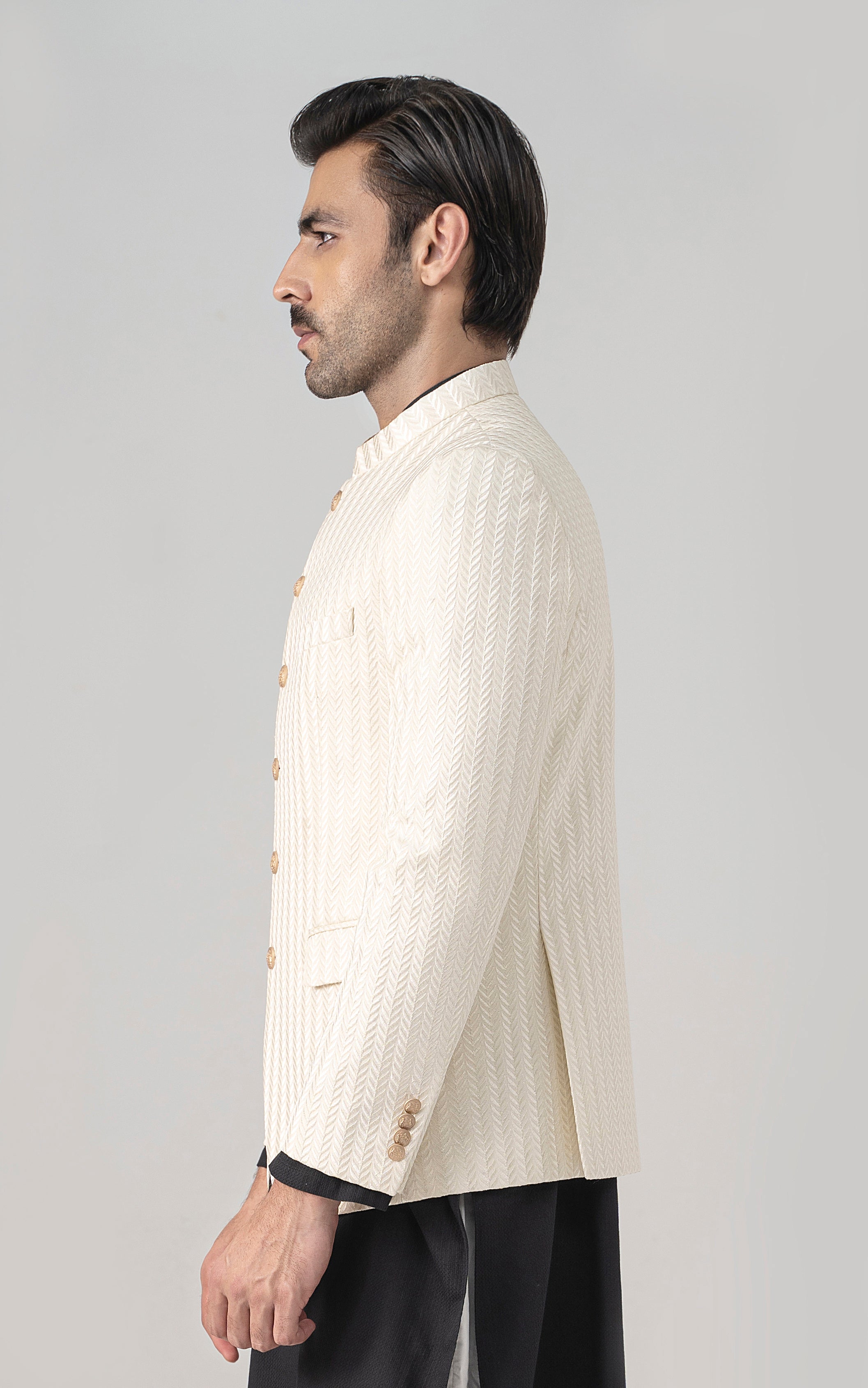 EMBROIDERED PRINCE COAT- FESTIVE COLLECTION OFF WHITE