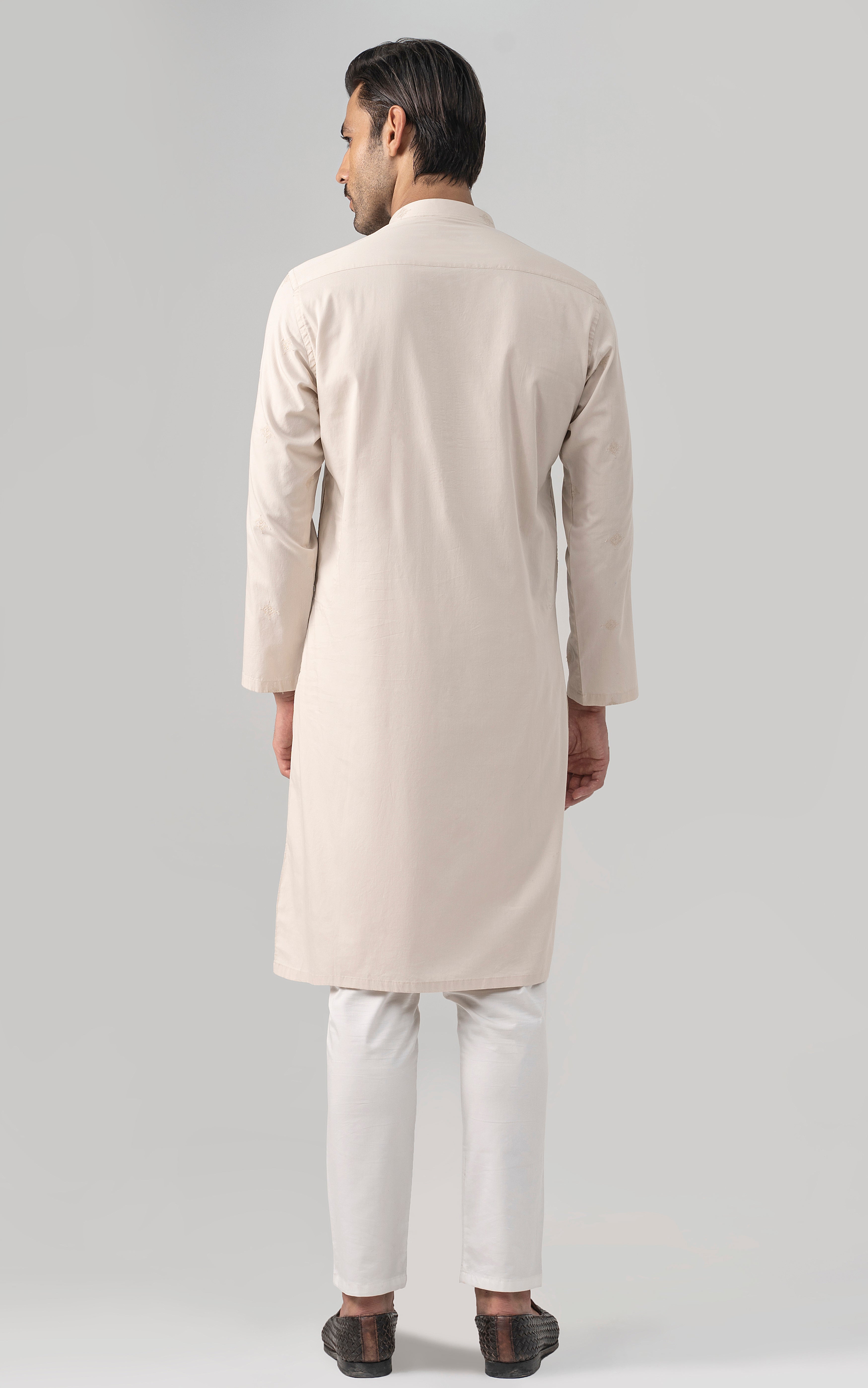 SPRAY EMBROIDERED KURTA- SIGNATURE COLLECTION LVORY