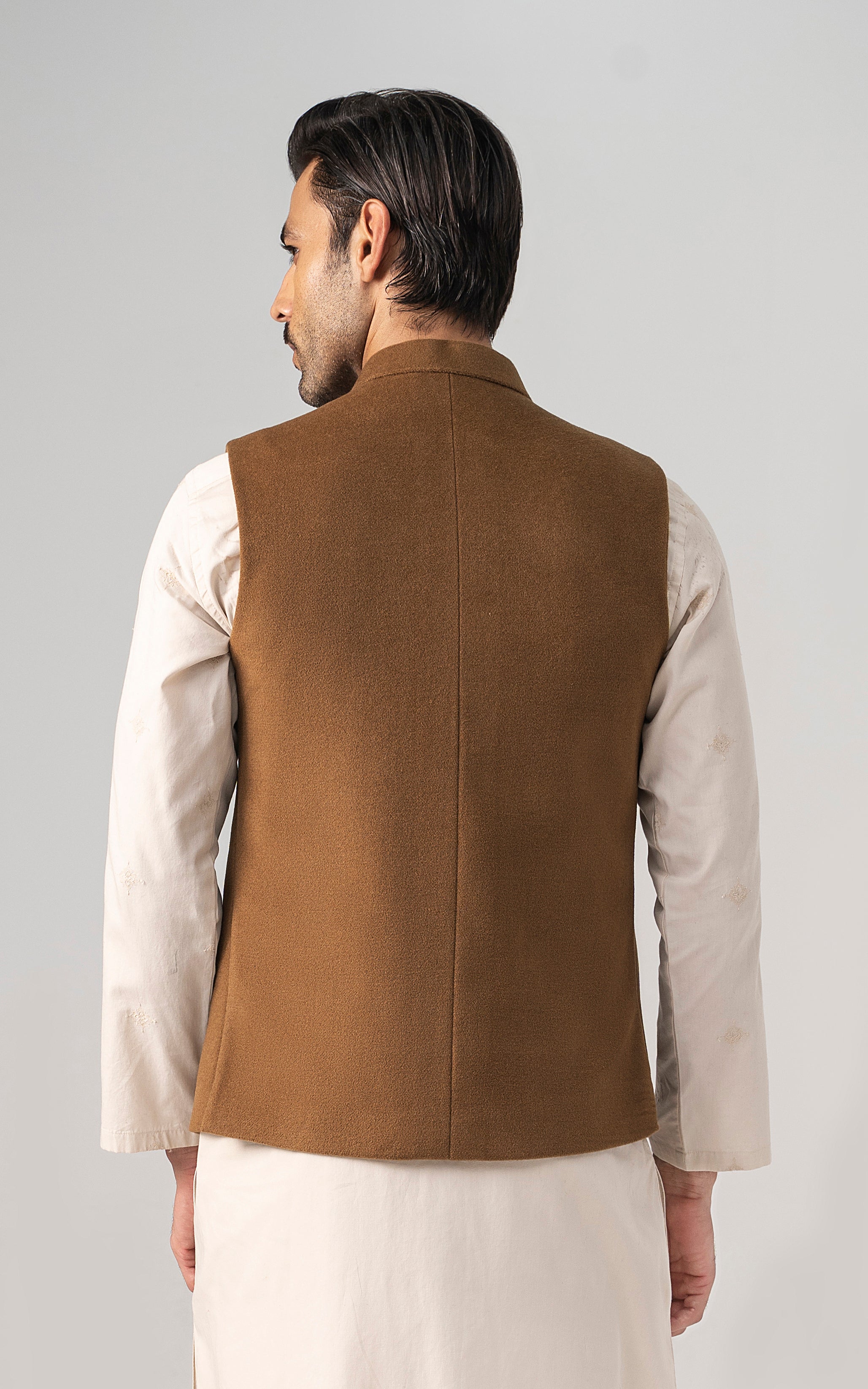 WOOL BLENDED WAISTCOAT - SIGNATURE COLLECTION MUSTARD