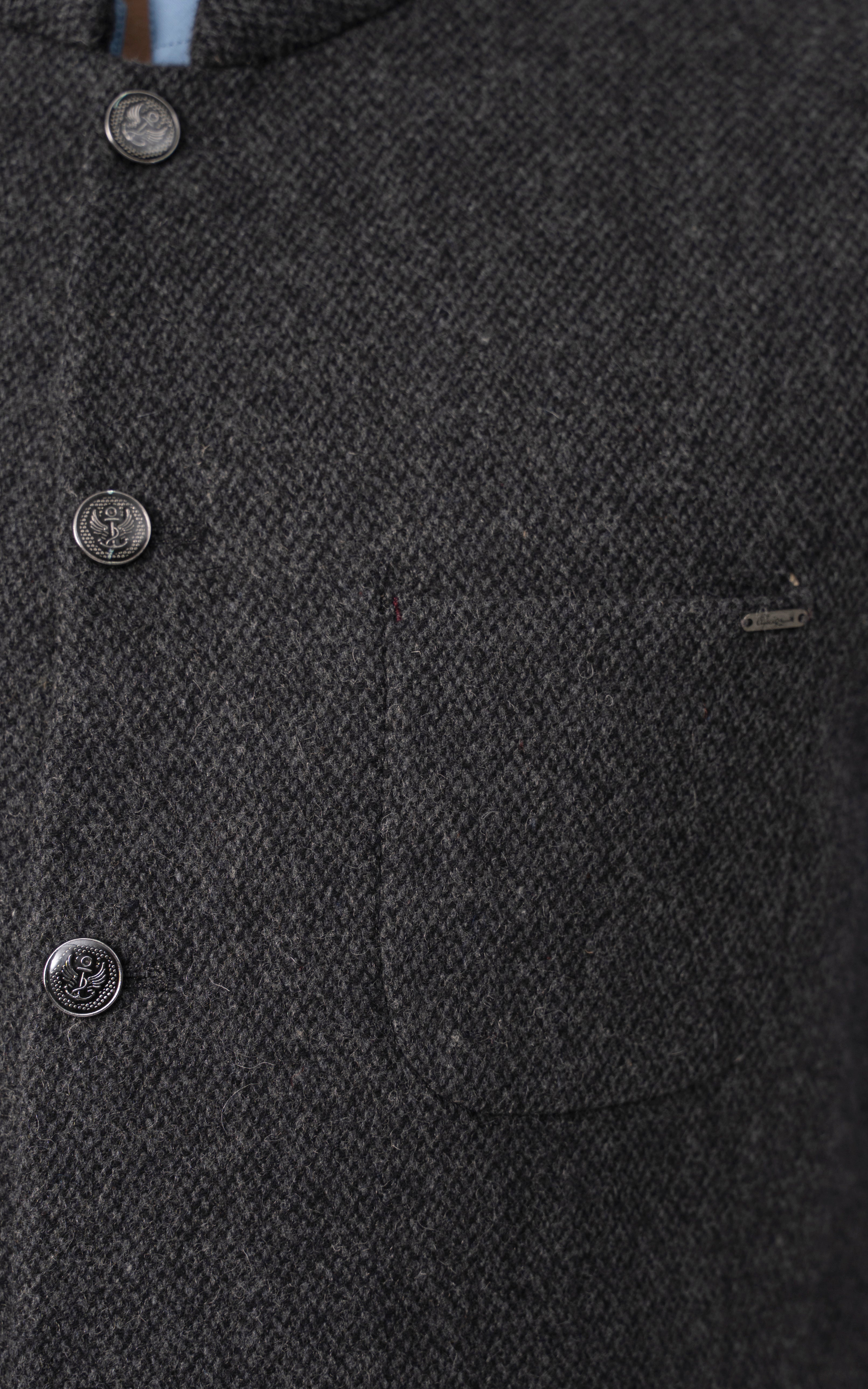 TEXTURED WOOL BLENDED WAISTCOAT - SIGNATURE COLLECTION  GREY