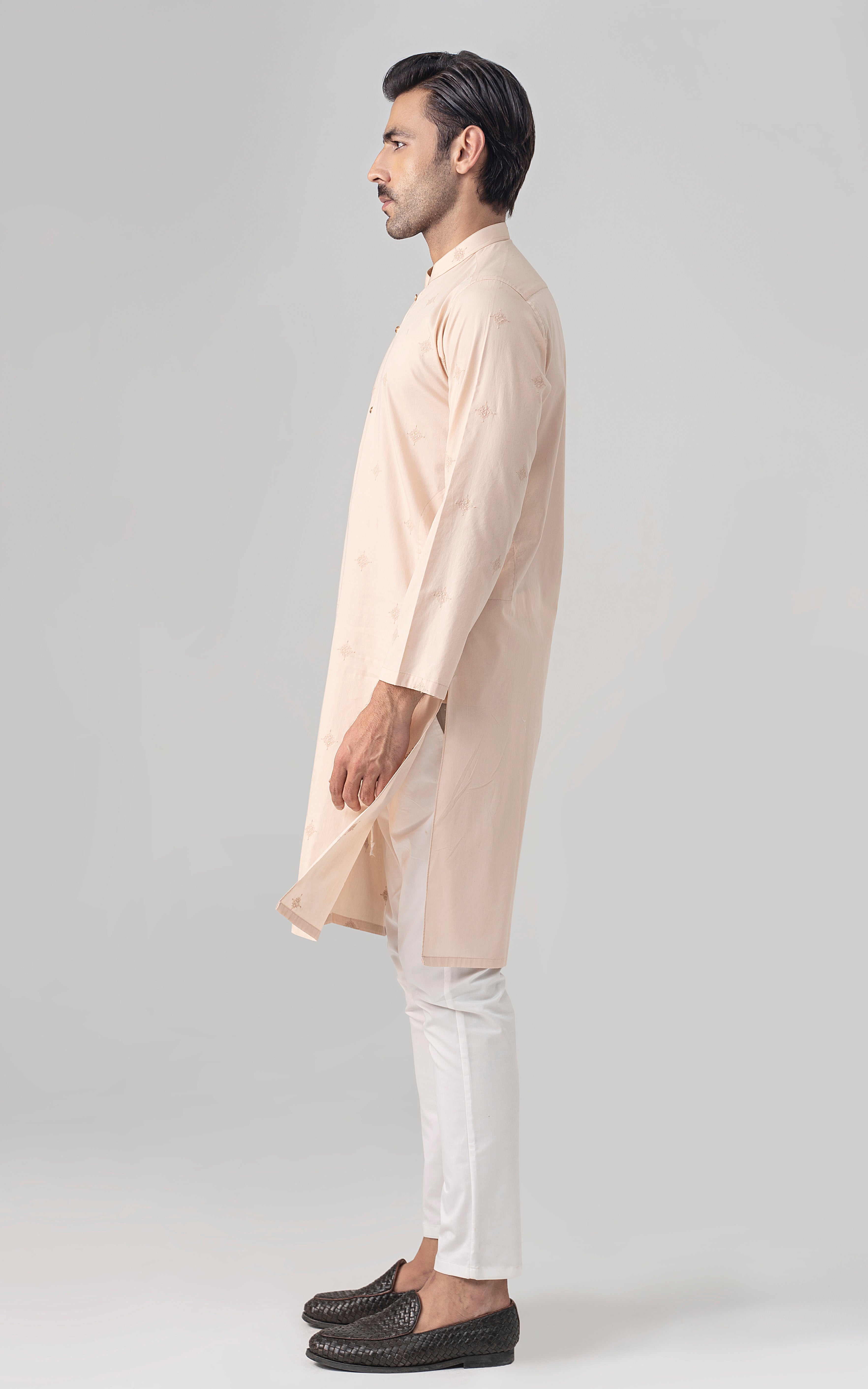 SPRAY EMBROIDERED KURTA- SIGNATURE COLLECTION LIGHT PEECH