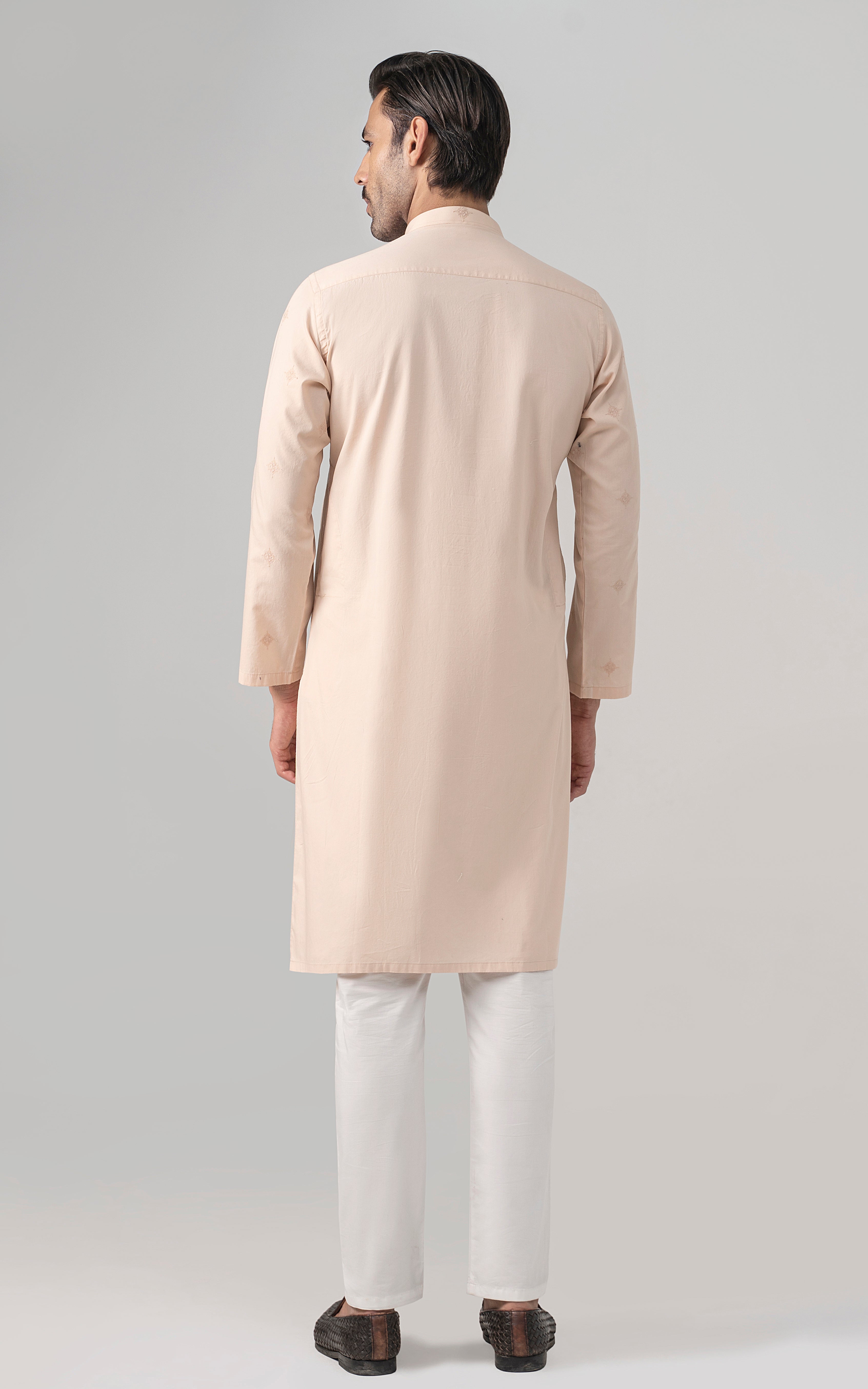 SPRAY EMBROIDERED KURTA- SIGNATURE COLLECTION LIGHT PEECH