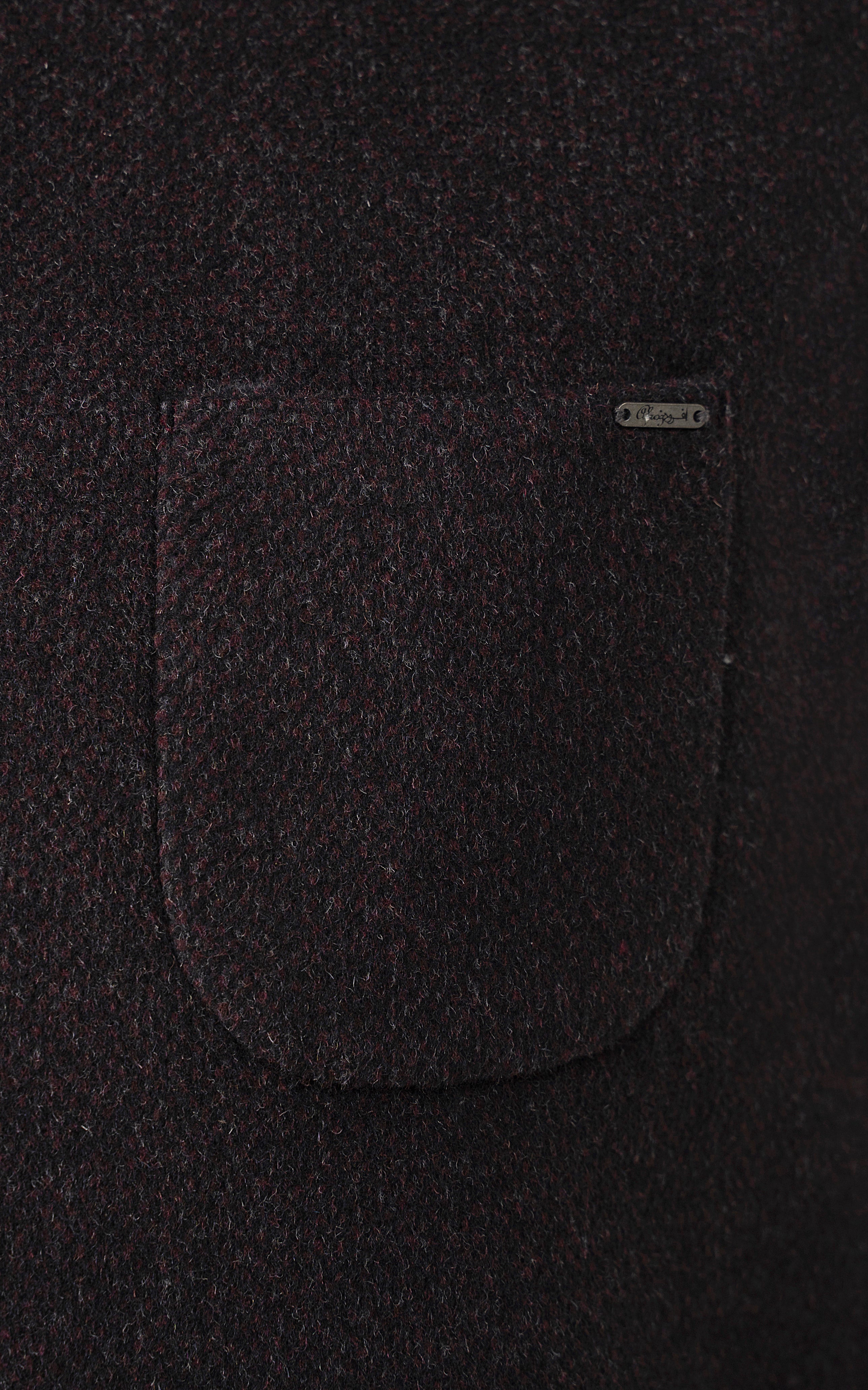 TEXTURED WOOL BLENDED WAISTCOAT - SIGNATURE COLLECTION  MAROON