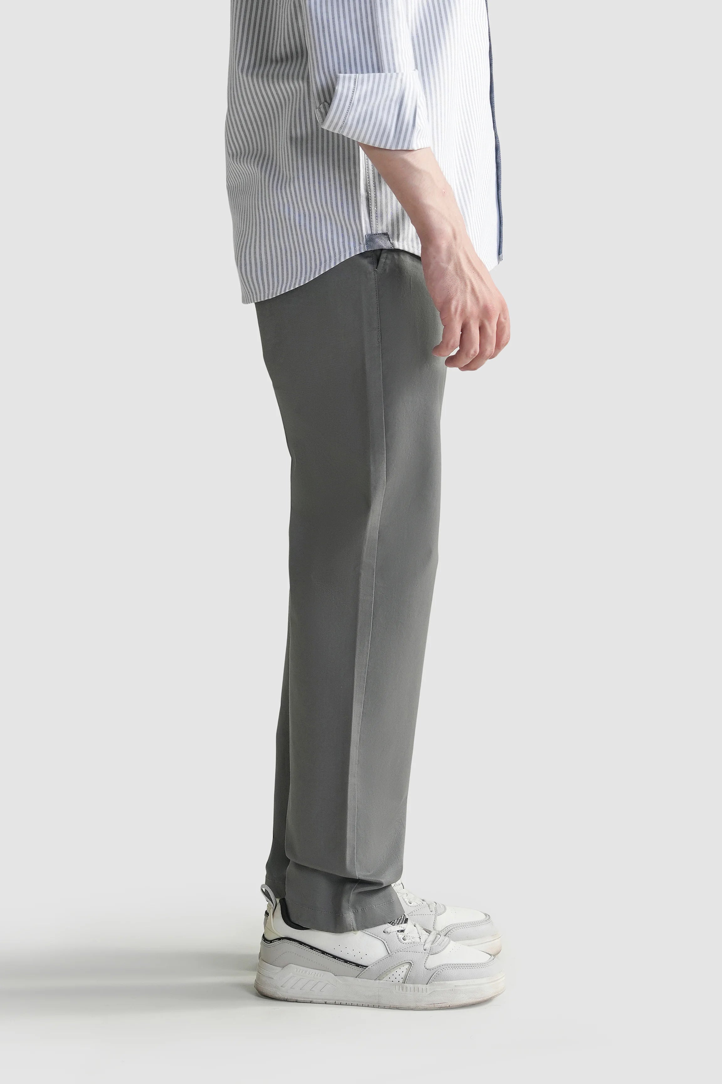REGULAR FIT CROSS POCKET CHINO PANT GREY