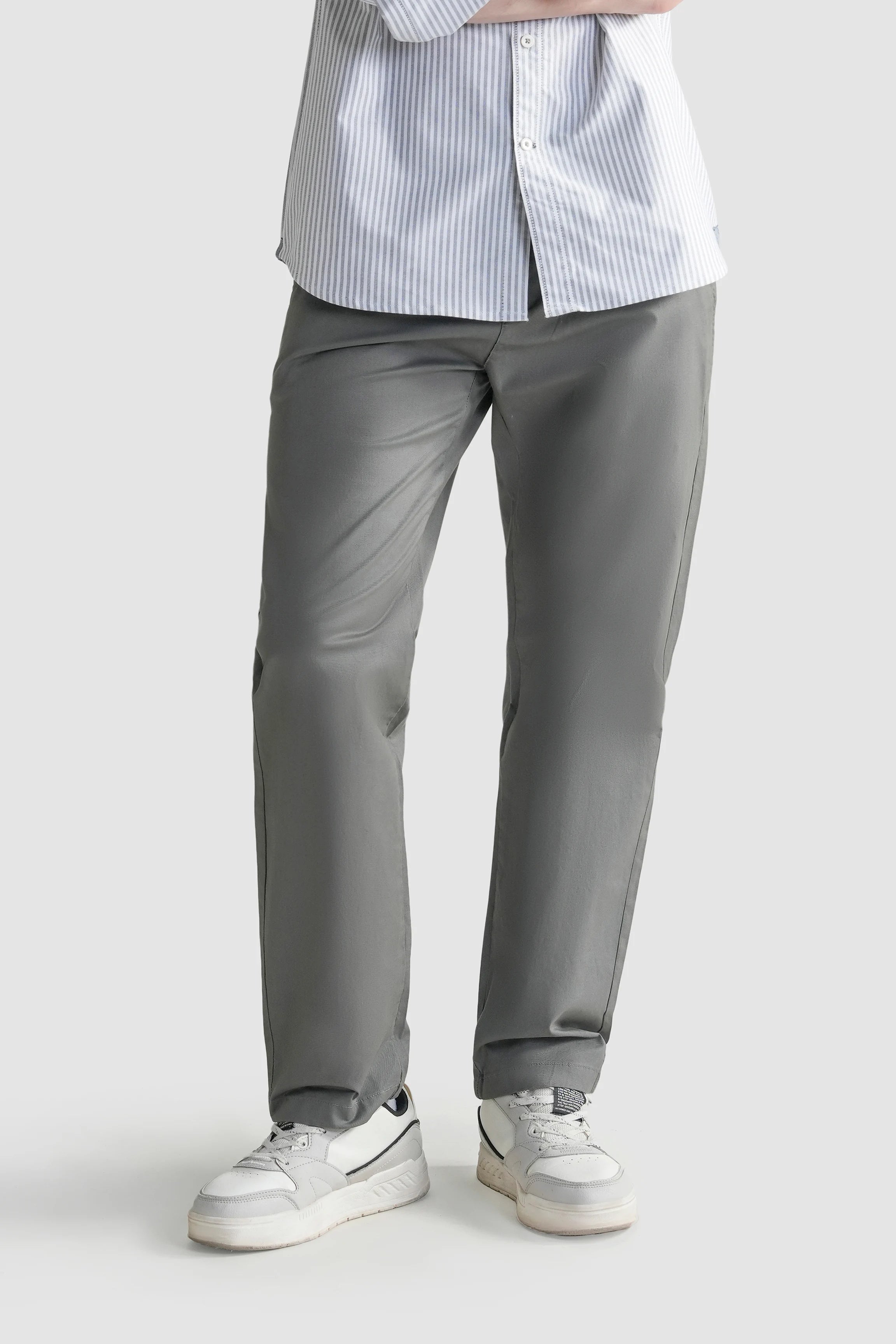REGULAR FIT CROSS POCKET CHINO PANT GREY