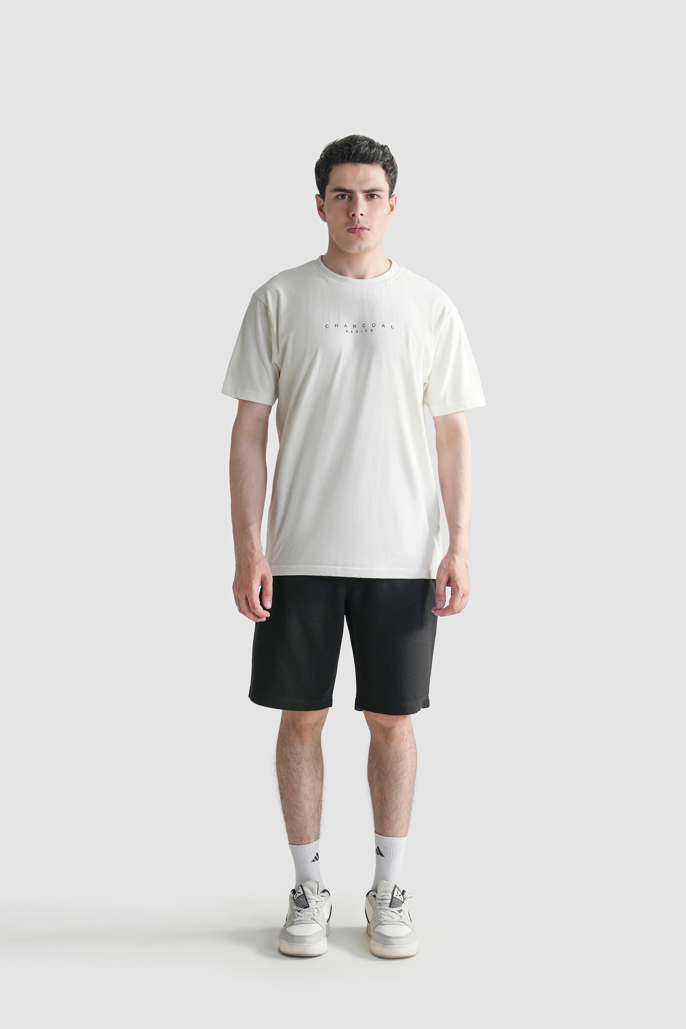 HALF SLEEVES SLEEPWEAR CREW NECK T SHIRT OFF WHITE